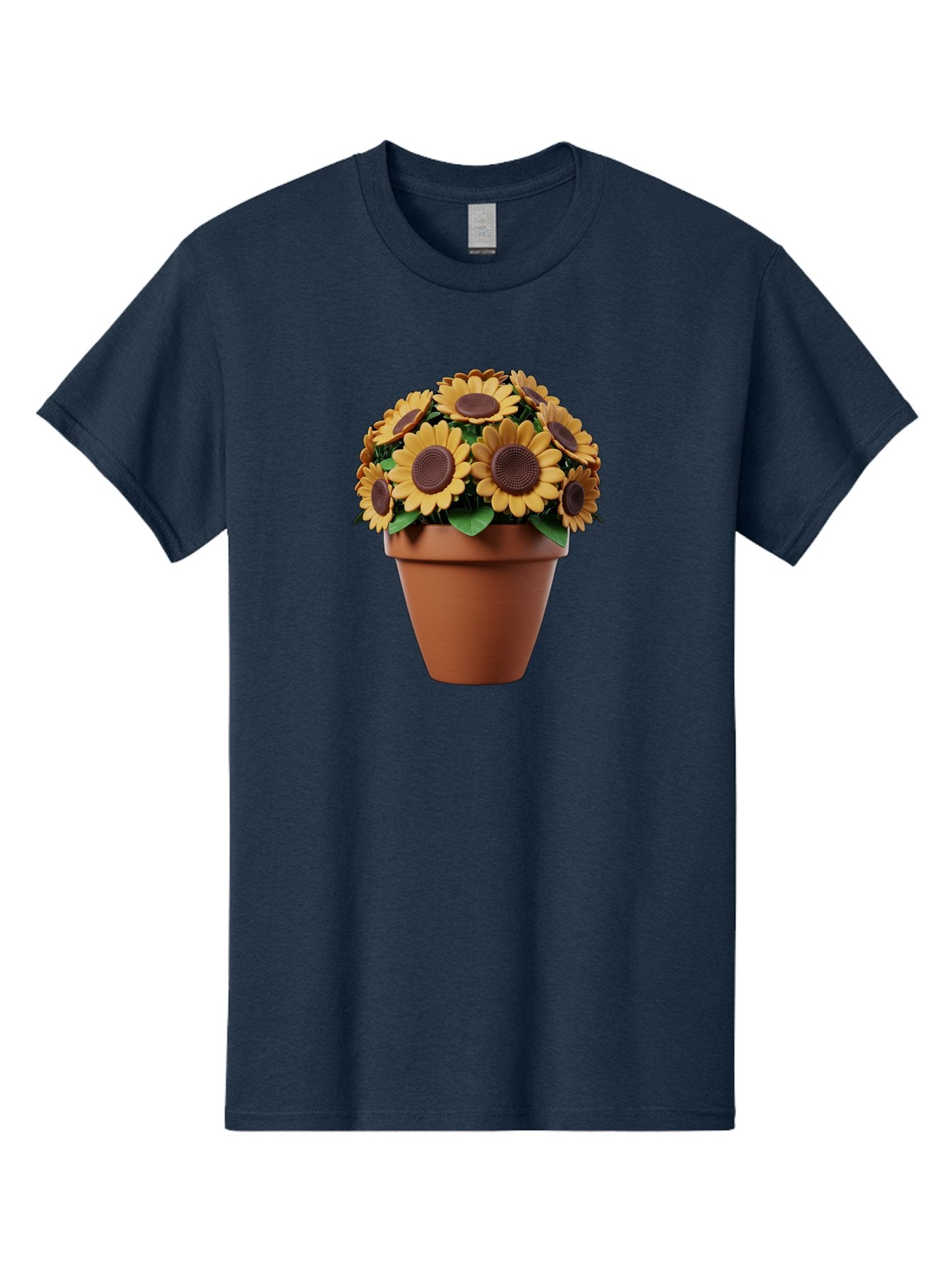 Sunflowers-In-Terracotta-Pot Men'S Graphic Tee, 100% Cotton, Comfortable Casual Summer Wear, Machine Washable, Sunflowers In Terracotta Pot, Yellow Flowers, Floral Arrangement, Potted Plants, Garden Decor, Home Decor, Artificial Flowers, Bab479 12
