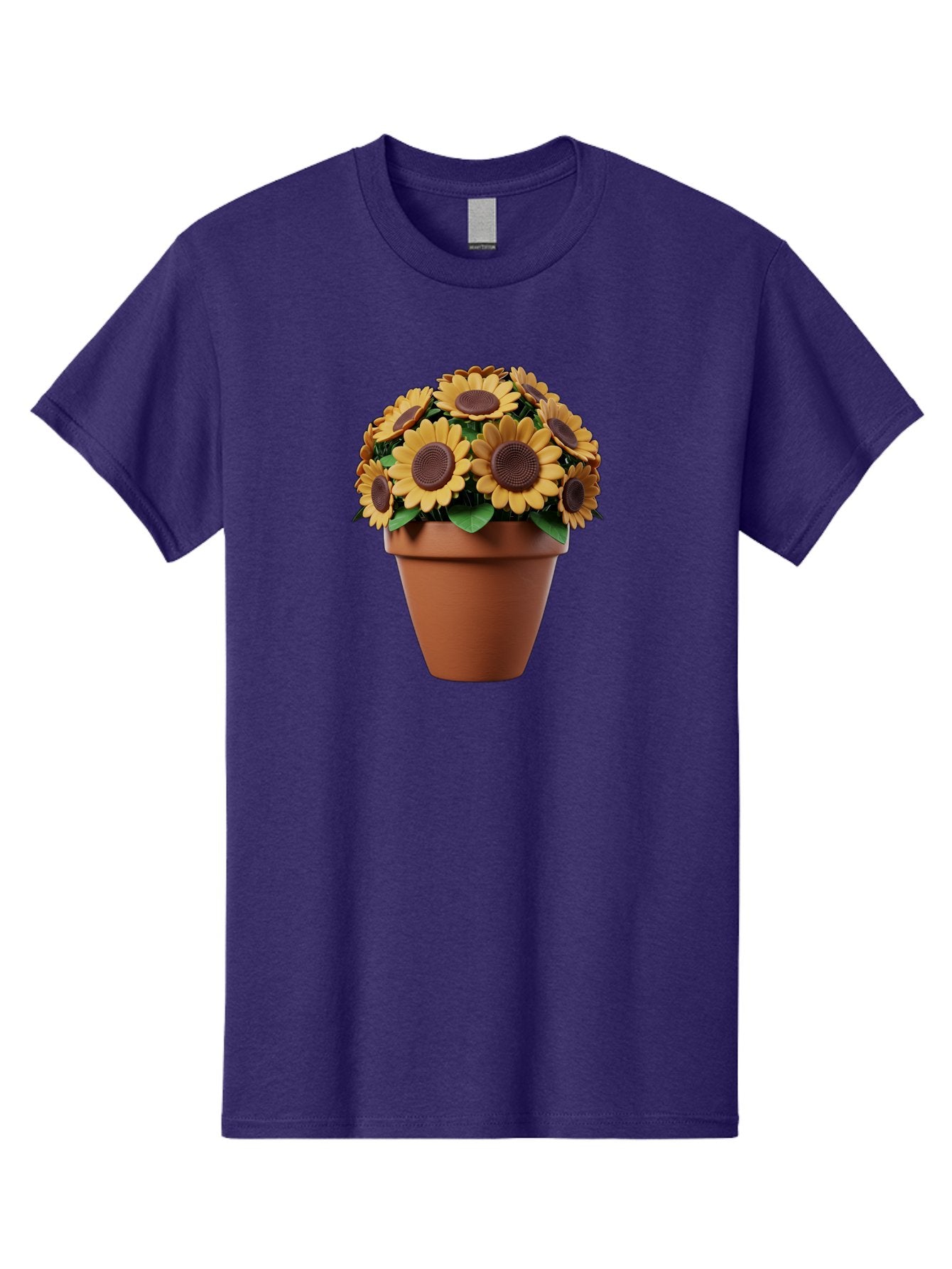 Sunflowers-In-Terracotta-Pot Men'S Graphic Tee, 100% Cotton, Comfortable Casual Summer Wear, Machine Washable, Sunflowers In Terracotta Pot, Yellow Flowers, Floral Arrangement, Potted Plants, Garden Decor, Home Decor, Artificial Flowers, Bab479 15