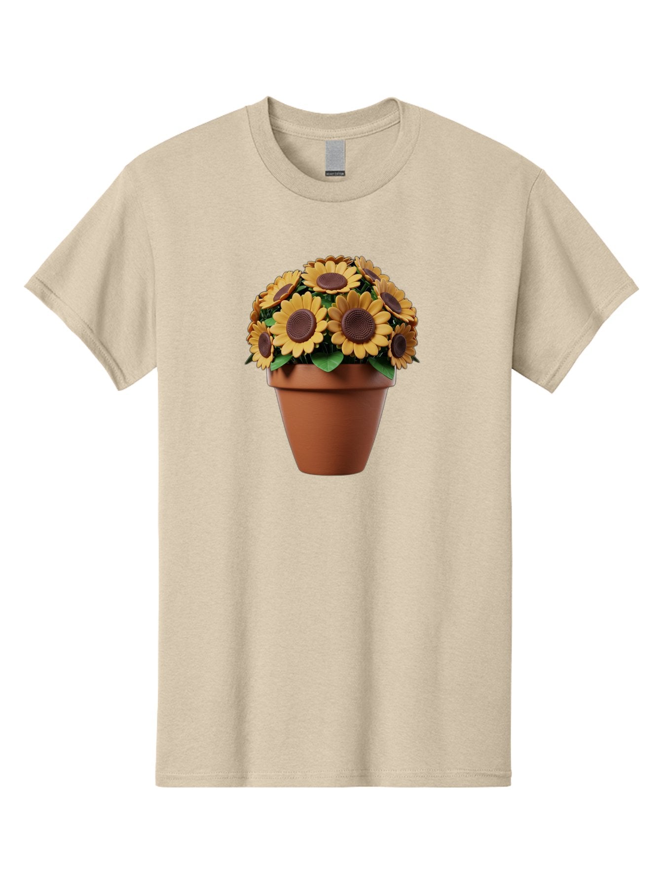 Sunflowers-In-Terracotta-Pot Men'S Graphic Tee, 100% Cotton, Comfortable Casual Summer Wear, Machine Washable, Sunflowers In Terracotta Pot, Yellow Flowers, Floral Arrangement, Potted Plants, Garden Decor, Home Decor, Artificial Flowers, Bab479 11