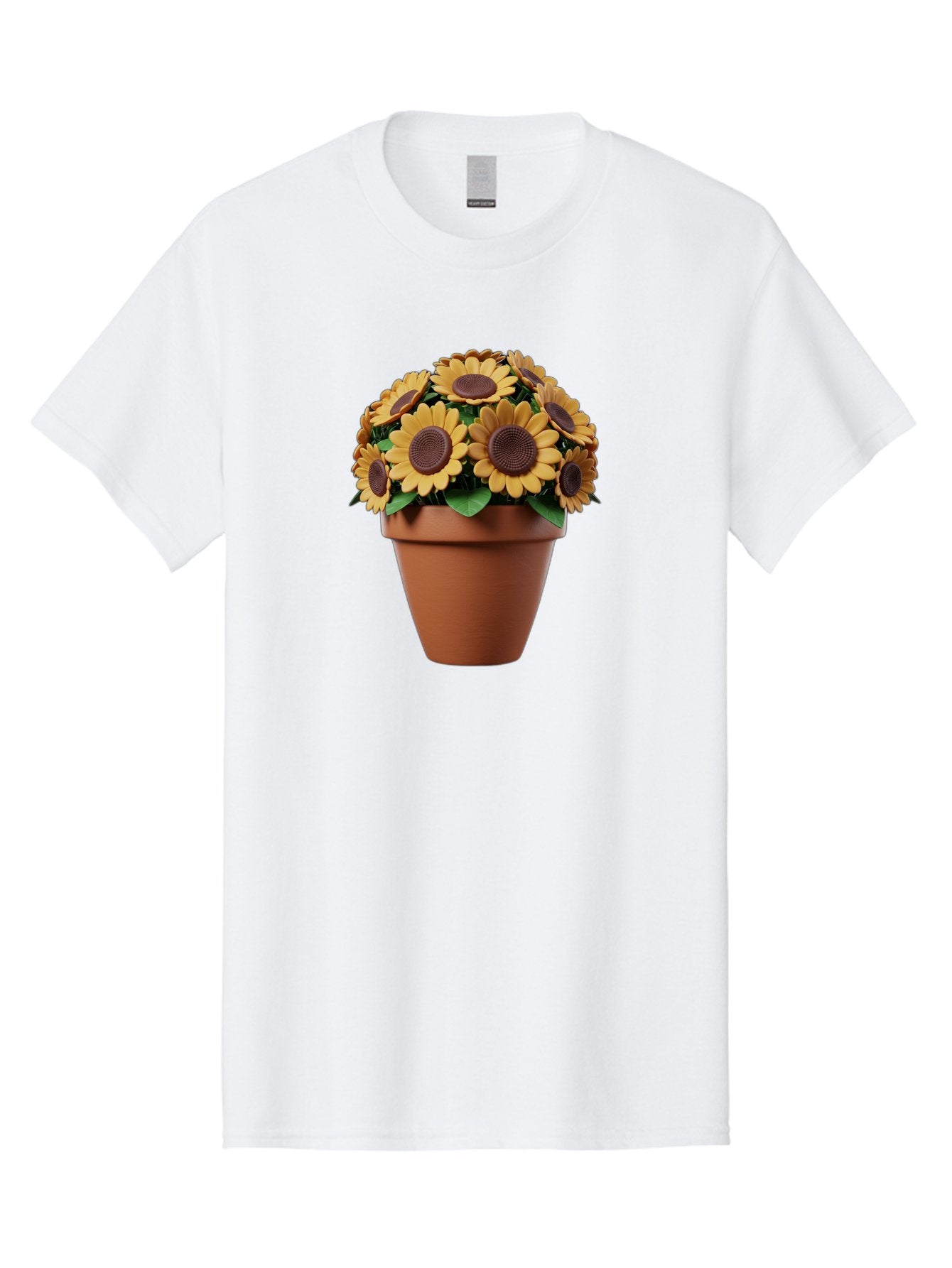 Sunflowers-In-Terracotta-Pot Men'S Graphic Tee, 100% Cotton, Comfortable Casual Summer Wear, Machine Washable, Sunflowers In Terracotta Pot, Yellow Flowers, Floral Arrangement, Potted Plants, Garden Decor, Home Decor, Artificial Flowers, Bab479 13