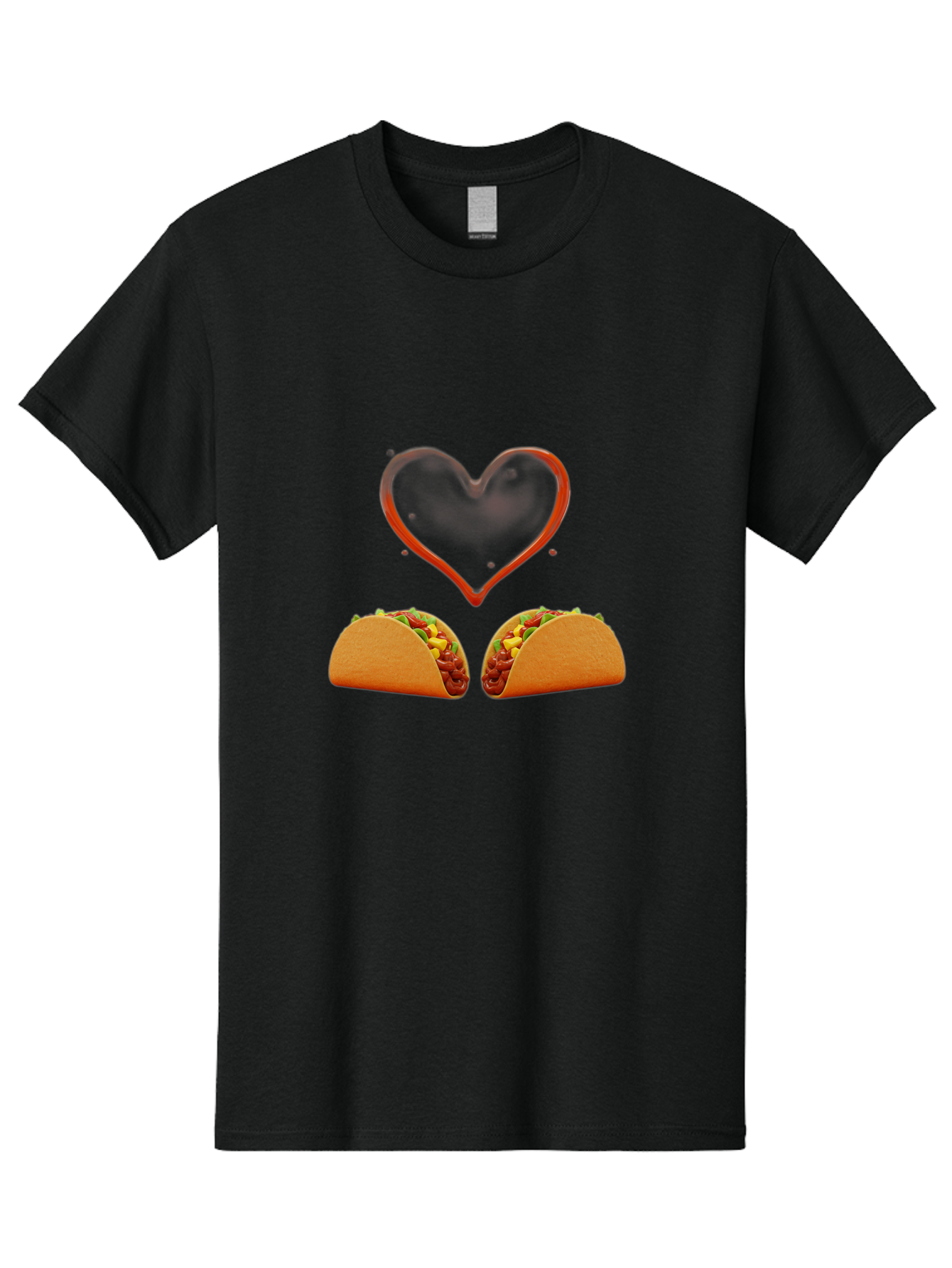 Tacos-And-Heart Men'S Graphic Tee, 100% Cotton, Comfortable Casual Summer Wear, Machine Washable, Tacos With Meat, Corn, Salsa, Love Heart, Red Outline, Delicious Food, Mexican Cuisine, Tasty Treats, Vibrant Colors, Savory Dishes Bab487 11