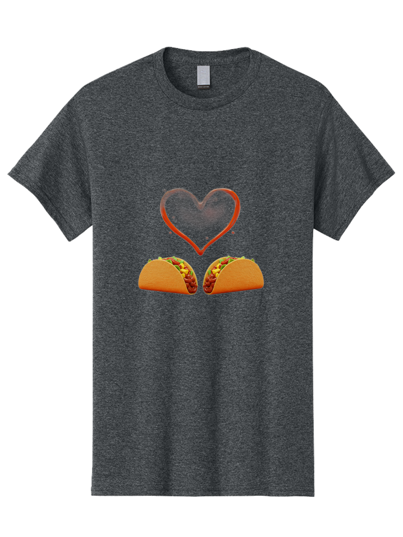 Tacos-And-Heart Men'S Graphic Tee, 100% Cotton, Comfortable Casual Summer Wear, Machine Washable, Tacos With Meat, Corn, Salsa, Love Heart, Red Outline, Delicious Food, Mexican Cuisine, Tasty Treats, Vibrant Colors, Savory Dishes Bab487 29