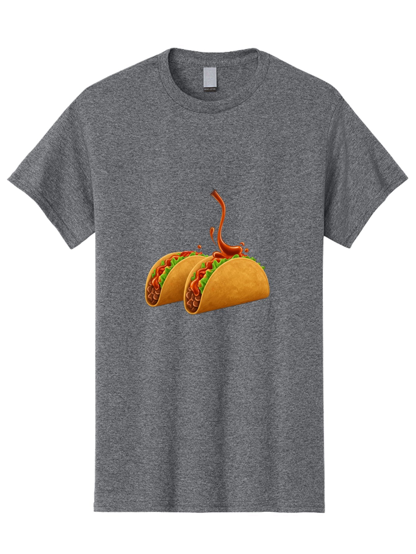 Tacos-With-Hot-Sauce Men'S Graphic Tee, 100% Cotton, Comfortable Casual Summer Wear, Machine Washable, Tacos With Lettuce, Salsa Splashing, Mexican Food, Fast Food, Taco Graphics, Vibrant Red Sauce, Crunchy Tacos, Fresh Lettuce, Salsa Splash Bab488 8