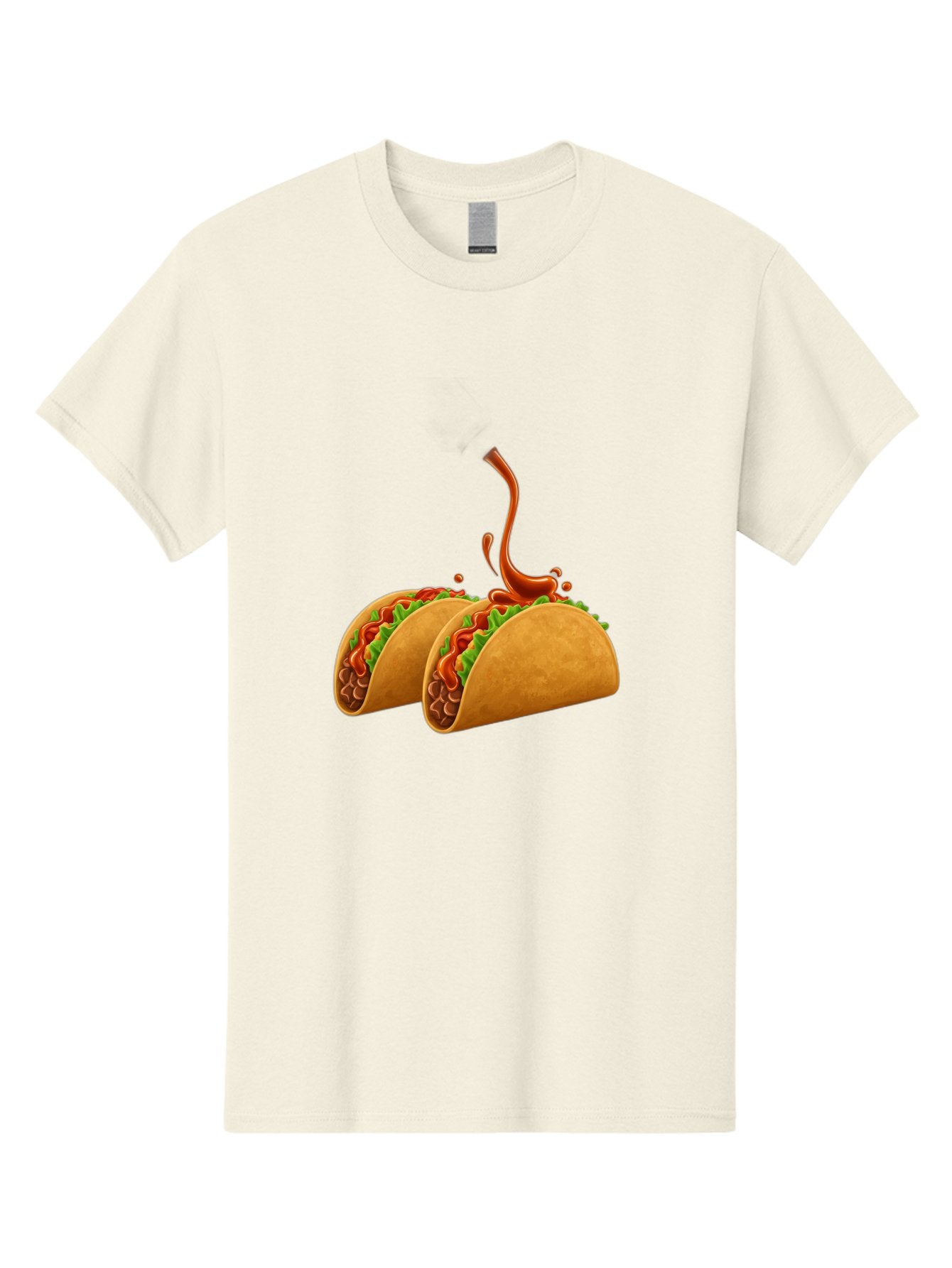 Tacos-With-Hot-Sauce Men'S Graphic Tee, 100% Cotton, Comfortable Casual Summer Wear, Machine Washable, Tacos With Lettuce, Salsa Splashing, Mexican Food, Fast Food, Taco Graphics, Vibrant Red Sauce, Crunchy Tacos, Fresh Lettuce, Salsa Splash Bab488 11