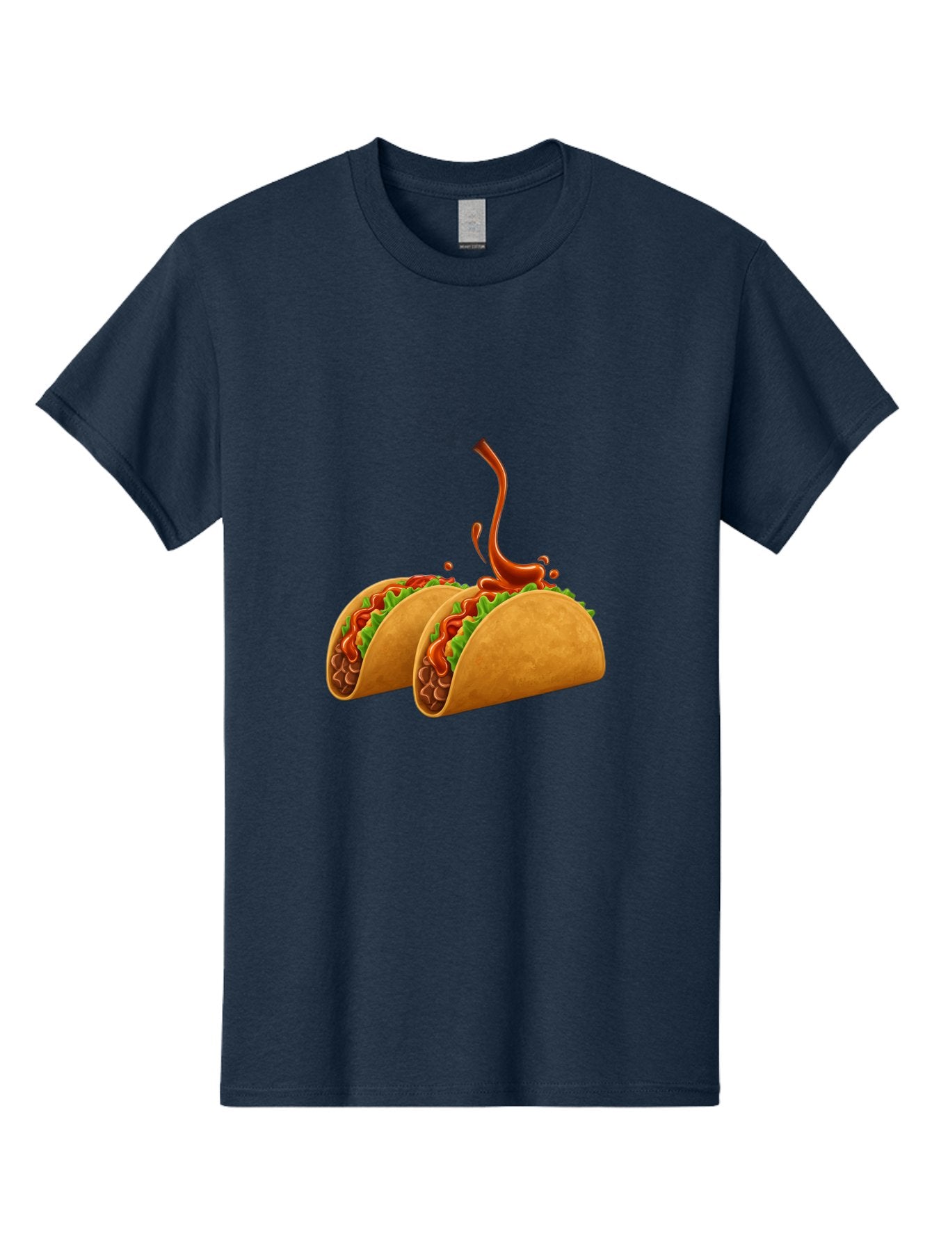 Tacos-With-Hot-Sauce Men'S Graphic Tee, 100% Cotton, Comfortable Casual Summer Wear, Machine Washable, Tacos With Lettuce, Salsa Splashing, Mexican Food, Fast Food, Taco Graphics, Vibrant Red Sauce, Crunchy Tacos, Fresh Lettuce, Salsa Splash Bab488 10
