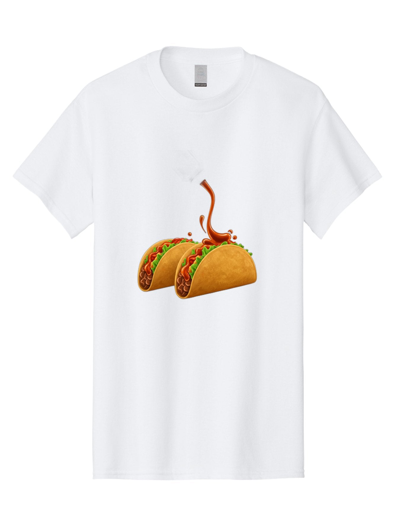 Tacos-With-Hot-Sauce Men'S Graphic Tee, 100% Cotton, Comfortable Casual Summer Wear, Machine Washable, Tacos With Lettuce, Salsa Splashing, Mexican Food, Fast Food, Taco Graphics, Vibrant Red Sauce, Crunchy Tacos, Fresh Lettuce, Salsa Splash Bab488 12
