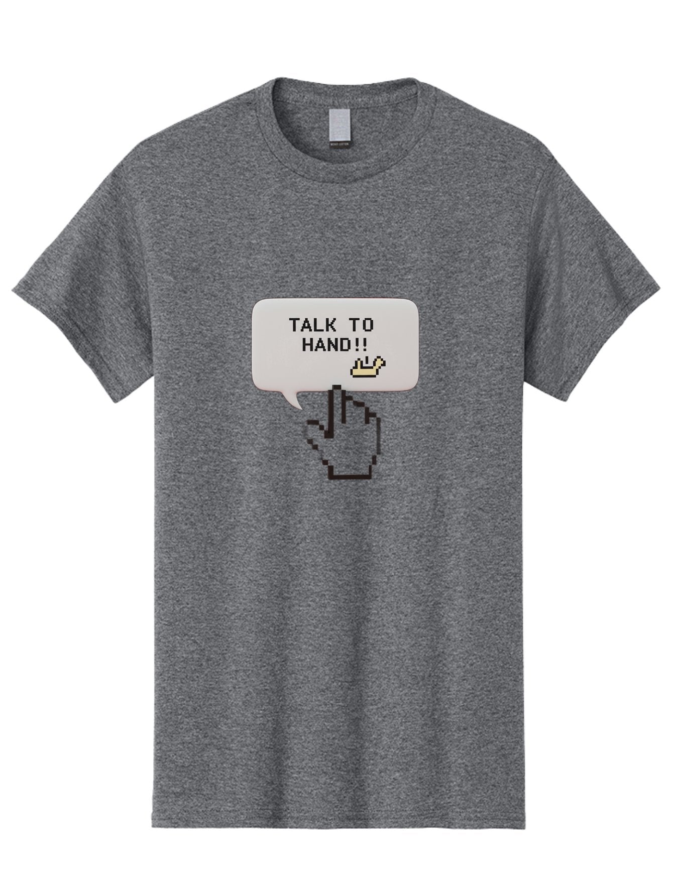 Talk-To-Hand Men'S Graphic Tee, 100% Cotton, Comfortable Casual Summer Wear, Machine Washable, Talk To Hand, Pixel Art, Greeting Card, Waving Hand, User Interface, Retro Style, Chat Bubble, Hand Icon, Hand Gesture, 90S Nostalgia Bab489 8