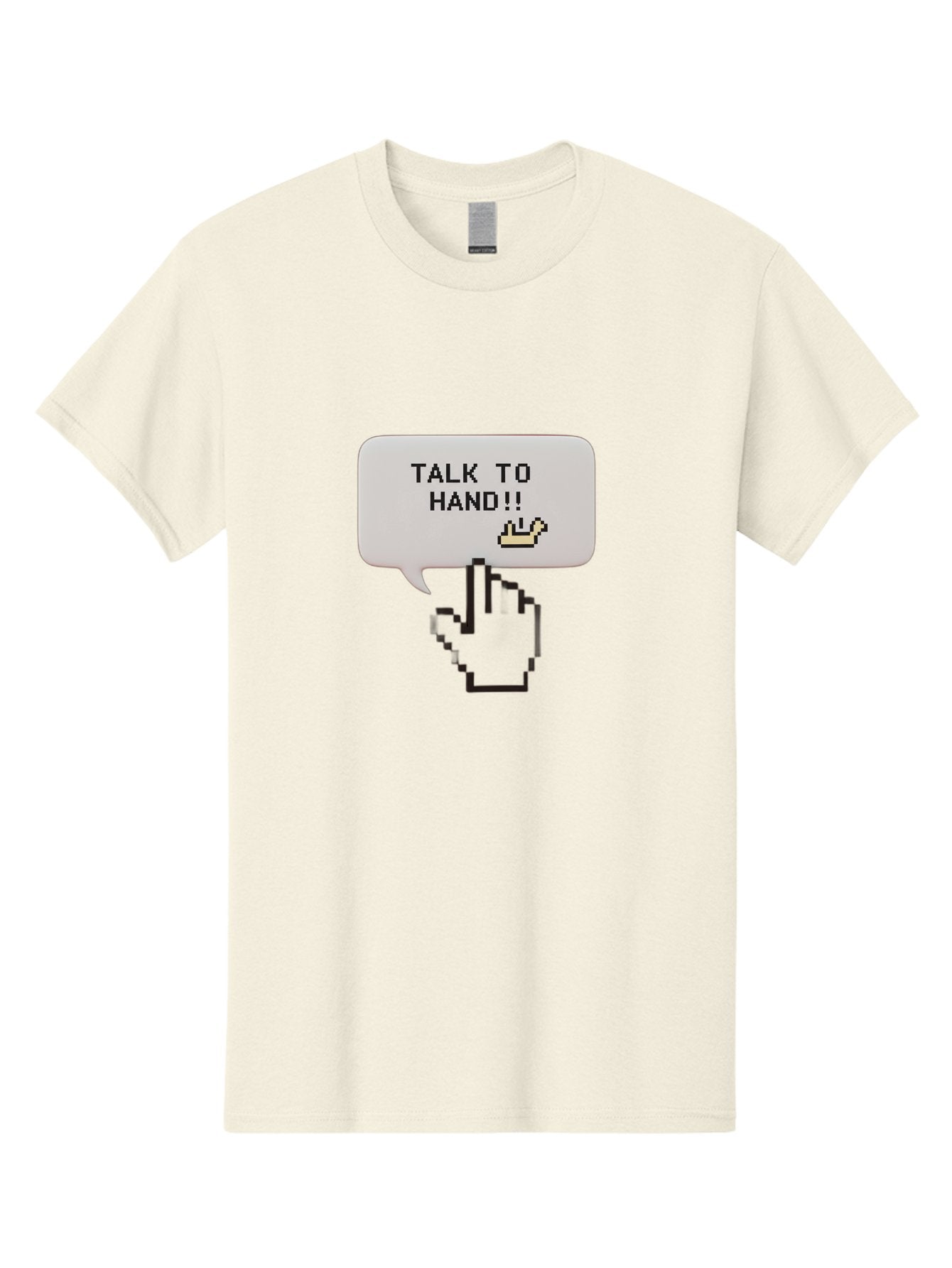 Talk-To-Hand Men'S Graphic Tee, 100% Cotton, Comfortable Casual Summer Wear, Machine Washable, Talk To Hand, Pixel Art, Greeting Card, Waving Hand, User Interface, Retro Style, Chat Bubble, Hand Icon, Hand Gesture, 90S Nostalgia Bab489 9