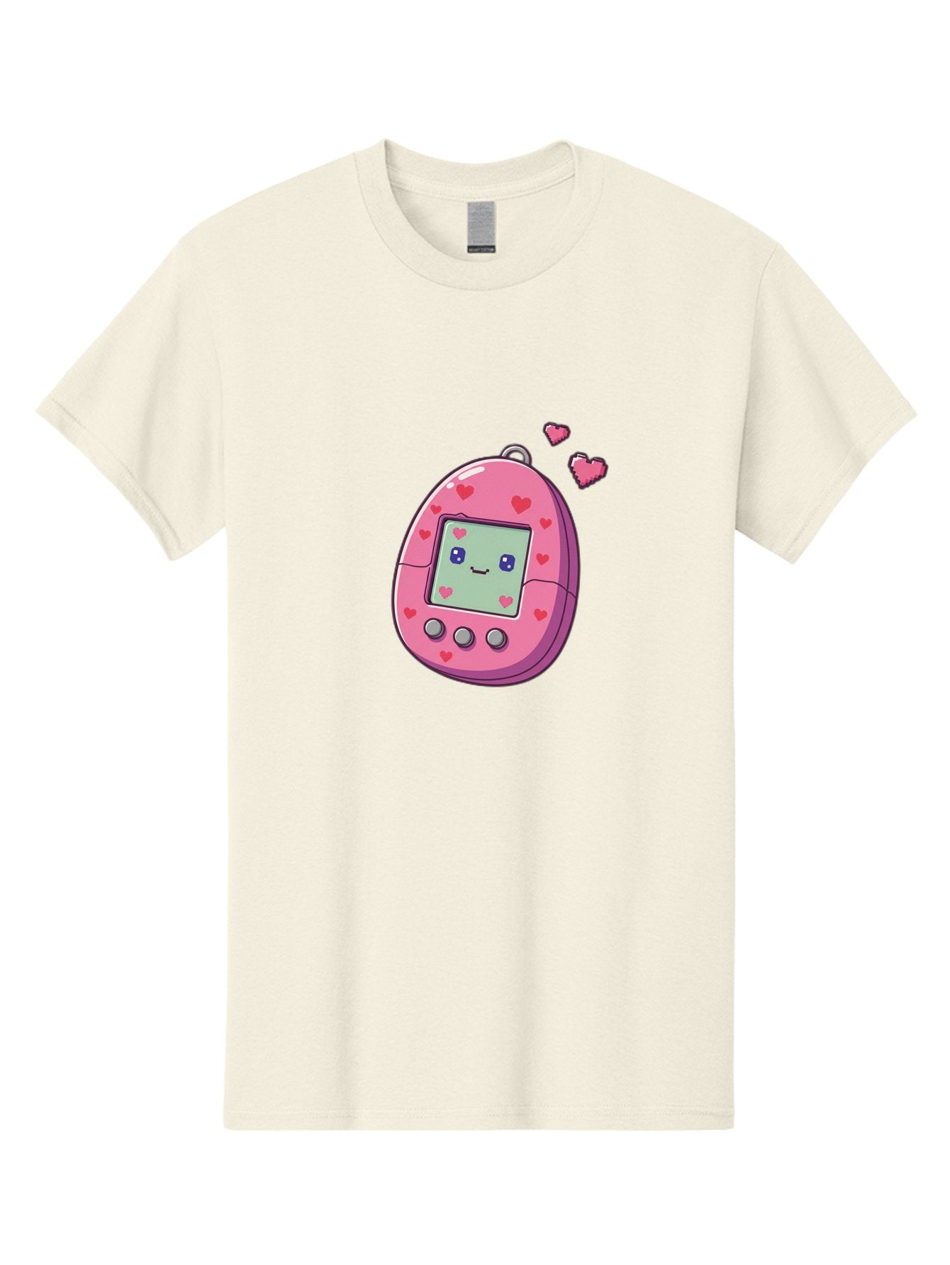 Tamagotchi-1 Men'S Graphic Tee, 100% Cotton, Comfortable Casual Summer Wear, Machine Washable, Pink Digital Pet, Heart Designs, Cute Character, Cartoon Style, Nostalgic Toy, Retro Gaming, 90S Kids, Digital Creature Bab490 3