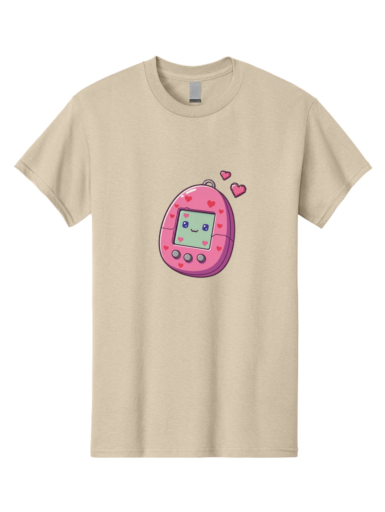 Tamagotchi-1 Men'S Graphic Tee, 100% Cotton, Comfortable Casual Summer Wear, Machine Washable, Pink Digital Pet, Heart Designs, Cute Character, Cartoon Style, Nostalgic Toy, Retro Gaming, 90S Kids, Digital Creature Bab490 10