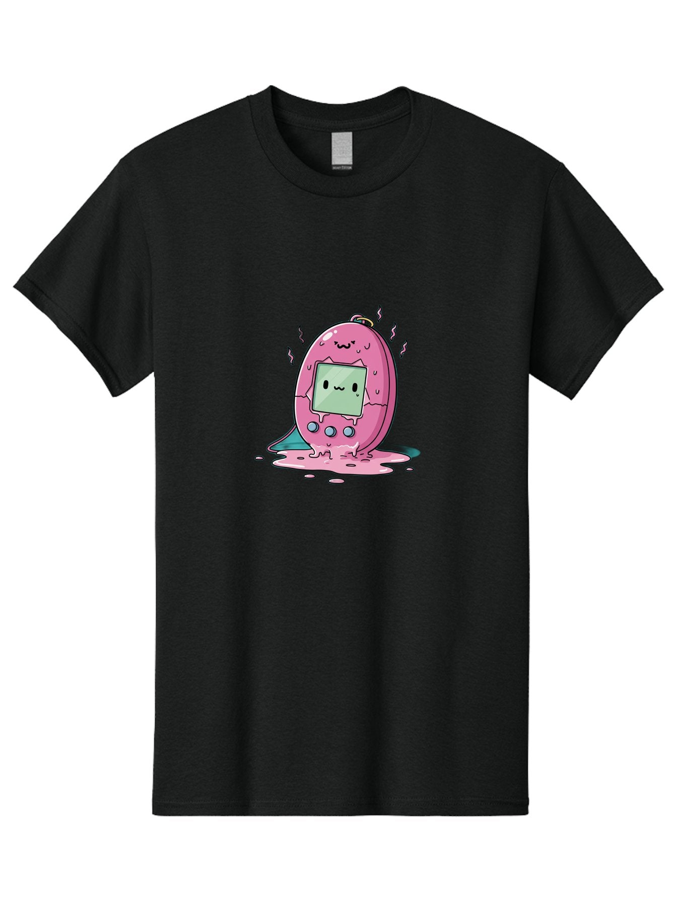 Tamagotchi-11 Men'S Graphic Tee, 100% Cotton, Comfortable Casual Summer Wear, Machine Washable, Pink Digital Pet, Broken Screen, Sad Face, Melting Toy, Nostalgic 90S, Retro Gaming, Cartoon Style, Kawaii Aesthetic Bab492 13