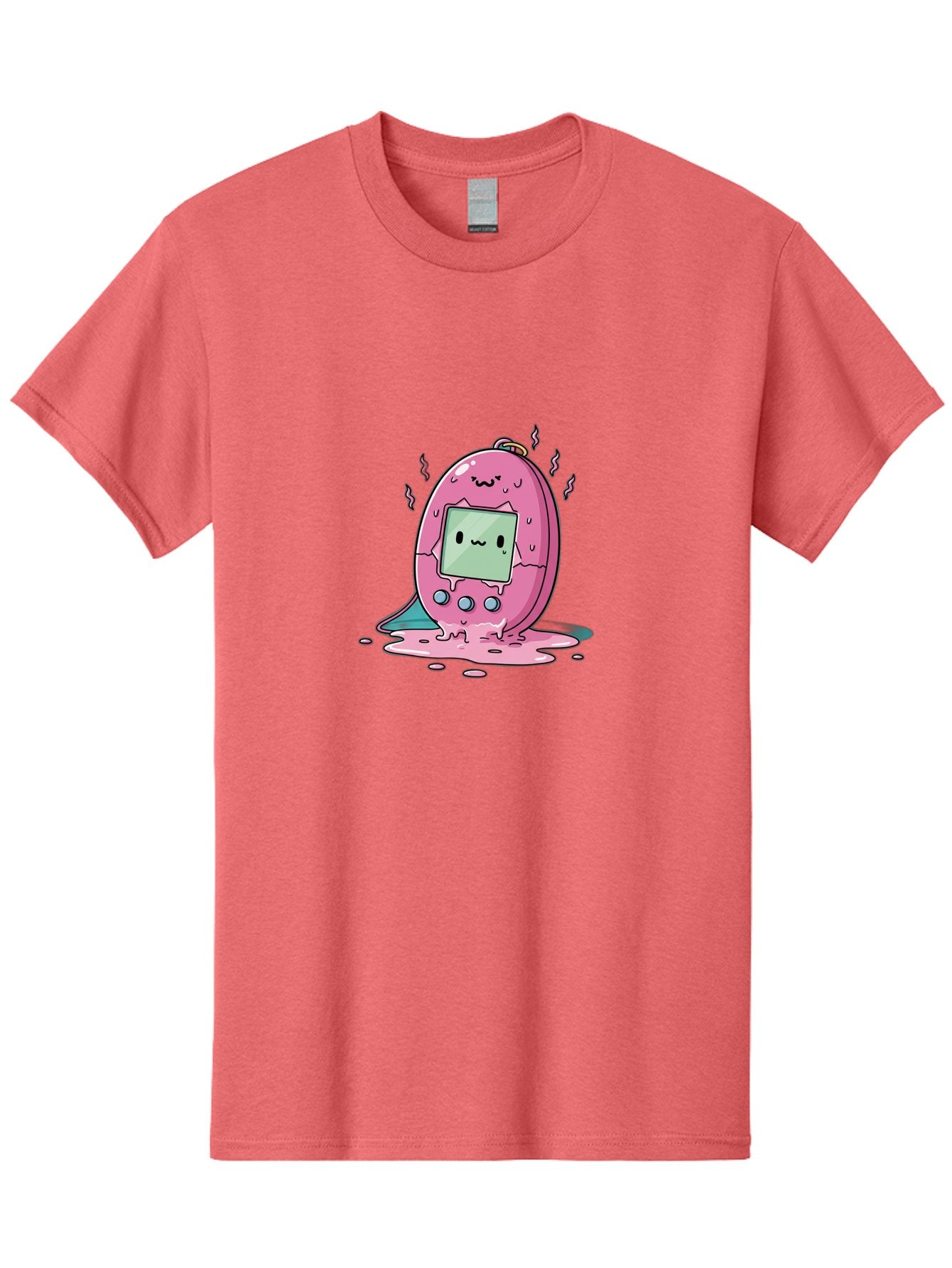 Tamagotchi-11 Men'S Graphic Tee, 100% Cotton, Comfortable Casual Summer Wear, Machine Washable, Pink Digital Pet, Broken Screen, Sad Face, Melting Toy, Nostalgic 90S, Retro Gaming, Cartoon Style, Kawaii Aesthetic Bab492 9