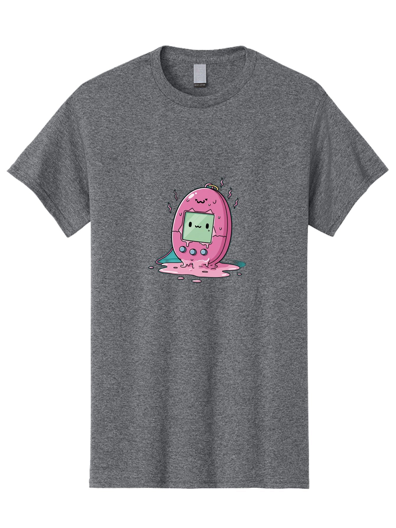 Tamagotchi-11 Men'S Graphic Tee, 100% Cotton, Comfortable Casual Summer Wear, Machine Washable, Pink Digital Pet, Broken Screen, Sad Face, Melting Toy, Nostalgic 90S, Retro Gaming, Cartoon Style, Kawaii Aesthetic Bab492 12