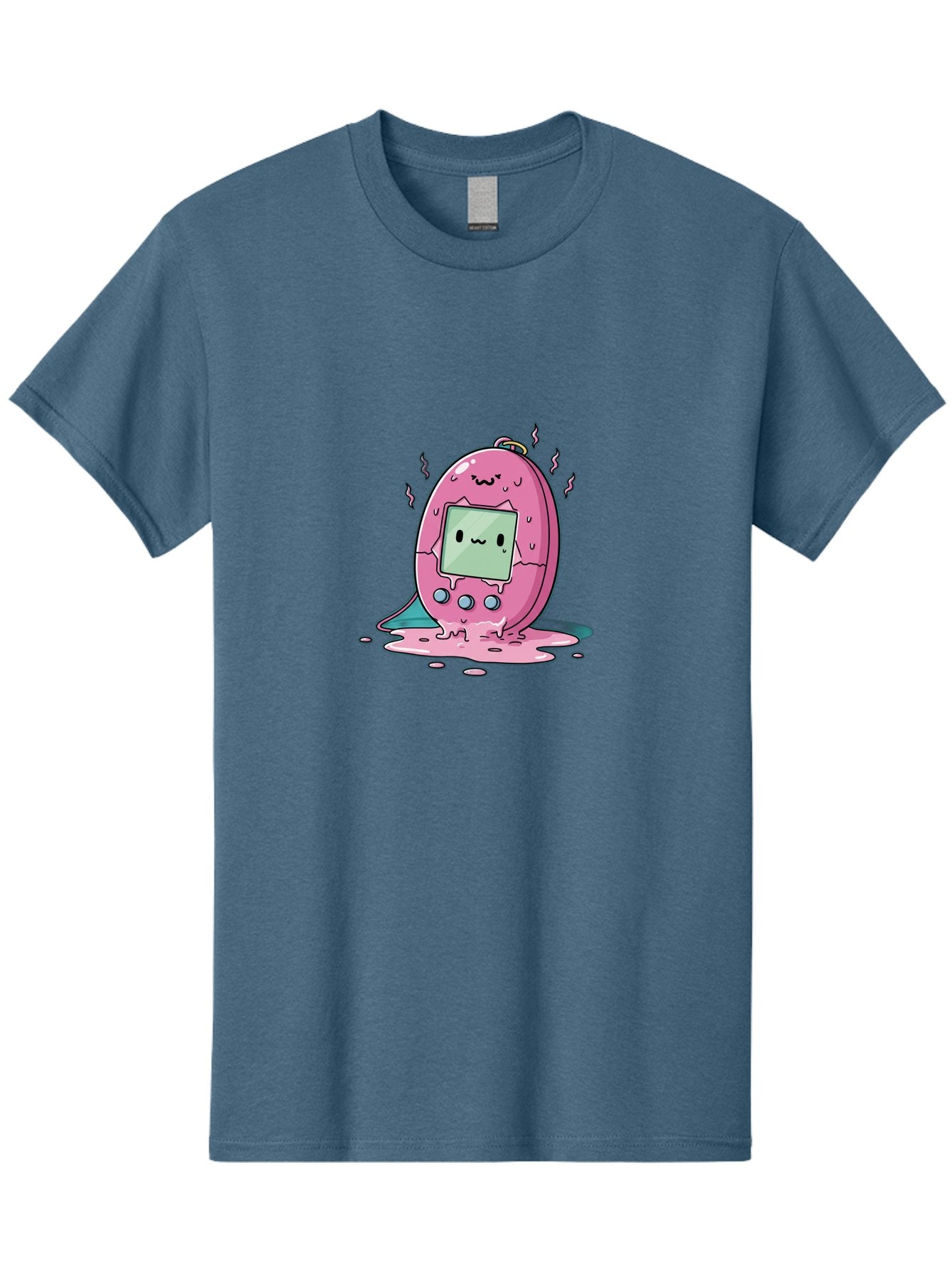 Tamagotchi-11 Men'S Graphic Tee, 100% Cotton, Comfortable Casual Summer Wear, Machine Washable, Pink Digital Pet, Broken Screen, Sad Face, Melting Toy, Nostalgic 90S, Retro Gaming, Cartoon Style, Kawaii Aesthetic Bab492 7