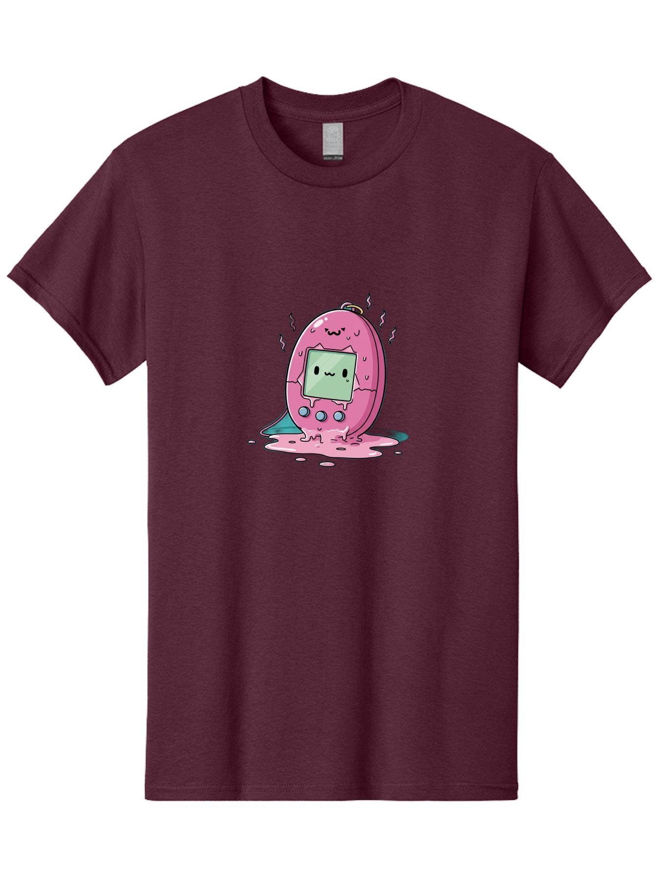 Tamagotchi-11 Men'S Graphic Tee, 100% Cotton, Comfortable Casual Summer Wear, Machine Washable, Pink Digital Pet, Broken Screen, Sad Face, Melting Toy, Nostalgic 90S, Retro Gaming, Cartoon Style, Kawaii Aesthetic Bab492 14
