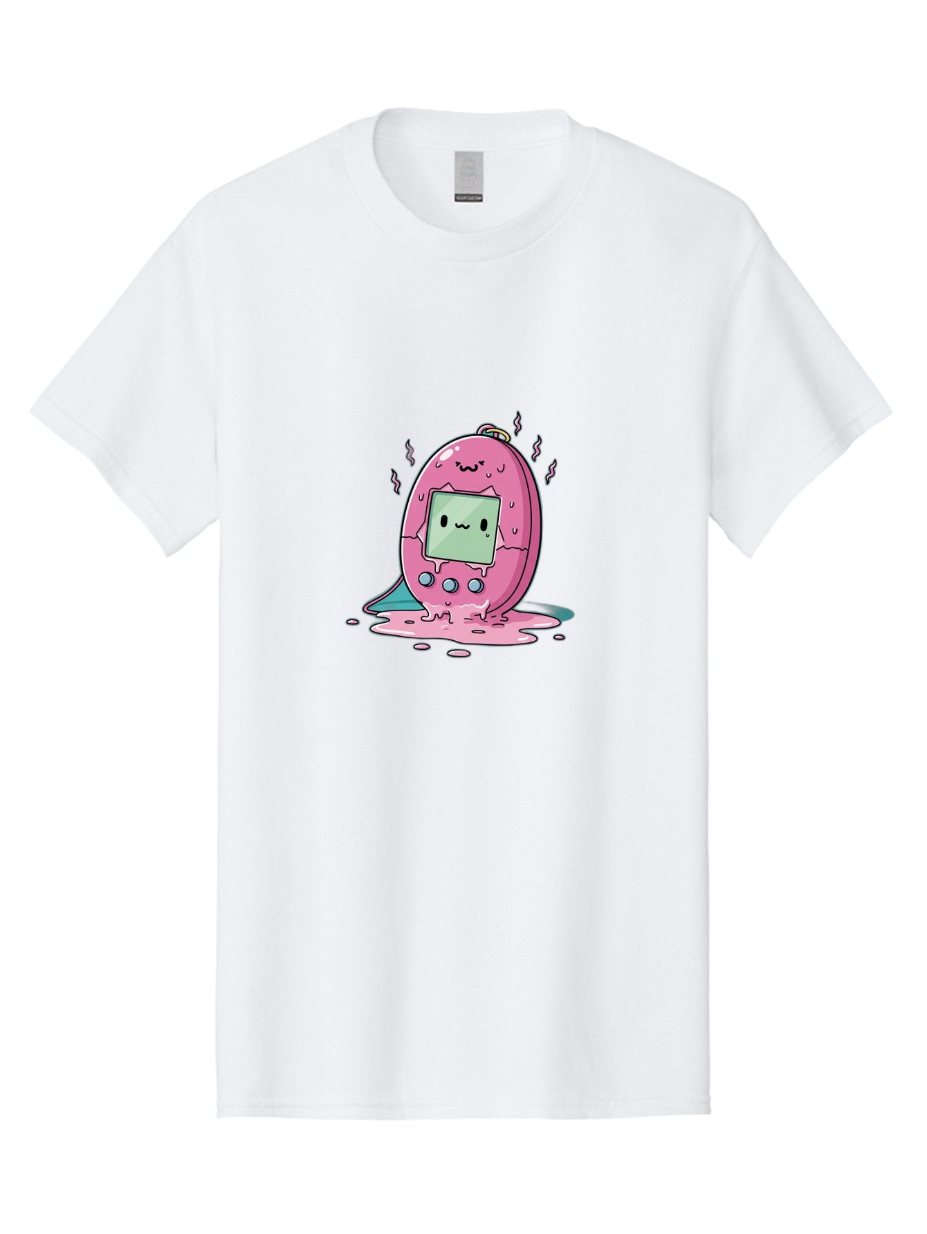 Tamagotchi-11 Men'S Graphic Tee, 100% Cotton, Comfortable Casual Summer Wear, Machine Washable, Pink Digital Pet, Broken Screen, Sad Face, Melting Toy, Nostalgic 90S, Retro Gaming, Cartoon Style, Kawaii Aesthetic Bab492 15