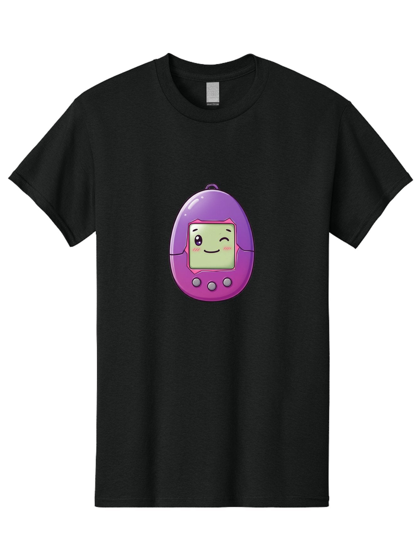 Tamagotchi-2 Men'S Graphic Tee, 100% Cotton, Comfortable Casual Summer Wear, Machine Washable, Digital Pet, Cartoon Character, Kawaii Culture, Retro Gaming, Nostalgic Toy, Egg-Shaped Device, Purple And Pink, Cute Design, 90S Nostalgia, Bab496 15