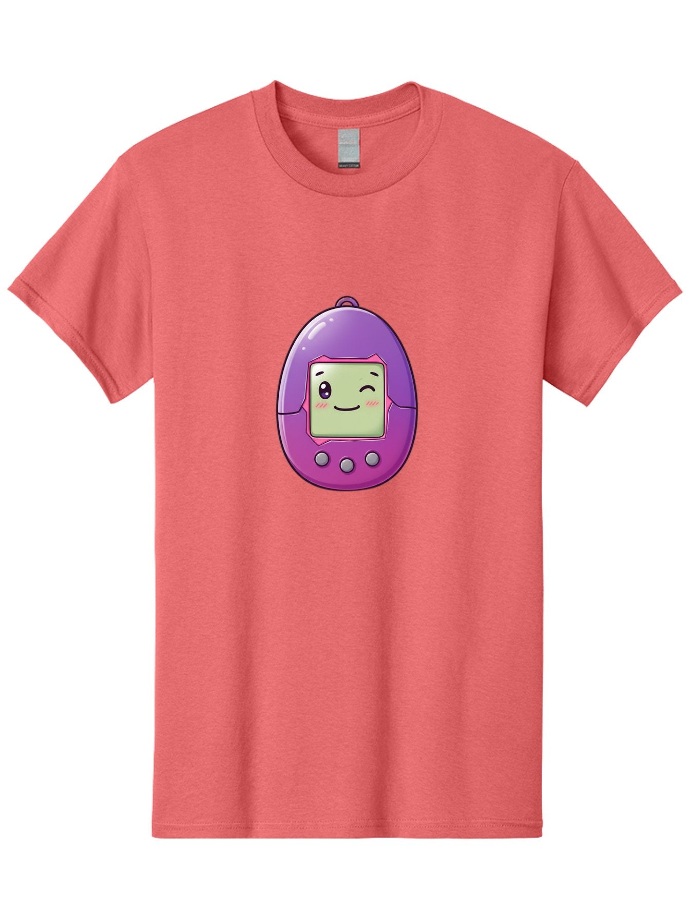 Tamagotchi-2 Men'S Graphic Tee, 100% Cotton, Comfortable Casual Summer Wear, Machine Washable, Digital Pet, Cartoon Character, Kawaii Culture, Retro Gaming, Nostalgic Toy, Egg-Shaped Device, Purple And Pink, Cute Design, 90S Nostalgia, Bab496 14