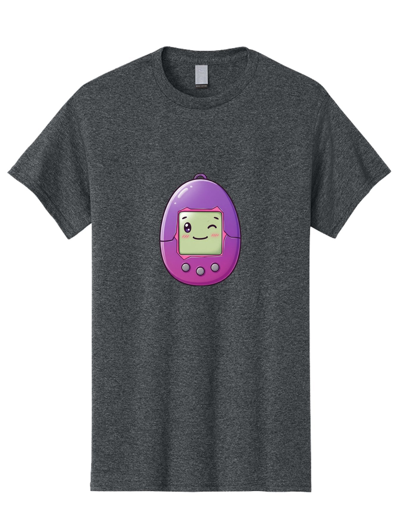 Tamagotchi-2 Men'S Graphic Tee, 100% Cotton, Comfortable Casual Summer Wear, Machine Washable, Digital Pet, Cartoon Character, Kawaii Culture, Retro Gaming, Nostalgic Toy, Egg-Shaped Device, Purple And Pink, Cute Design, 90S Nostalgia, Bab496 11