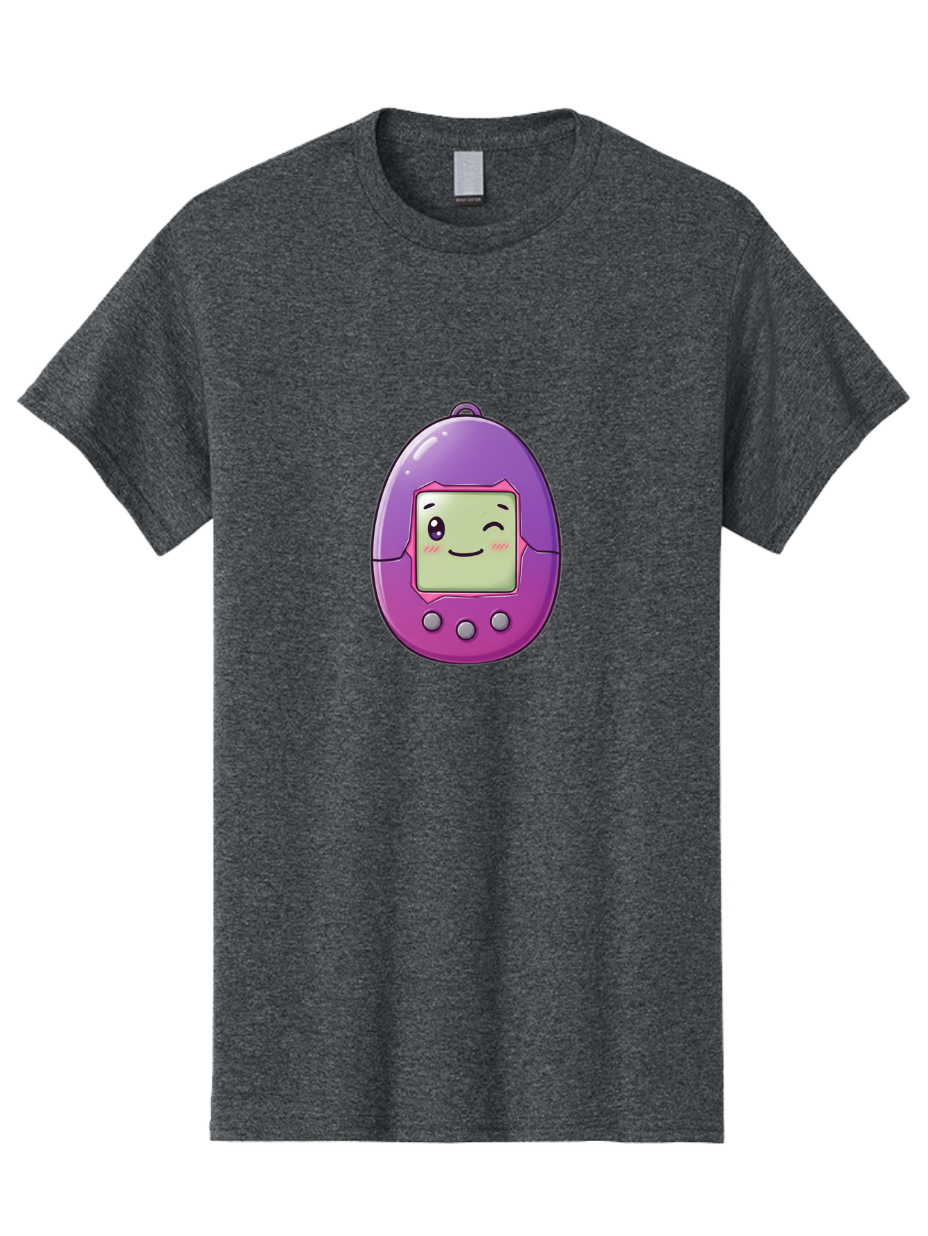 Tamagotchi-2 Men'S Graphic Tee, 100% Cotton, Comfortable Casual Summer Wear, Machine Washable, Digital Pet, Cartoon Character, Kawaii Culture, Retro Gaming, Nostalgic Toy, Egg-Shaped Device, Purple And Pink, Cute Design, 90S Nostalgia, Bab496 7