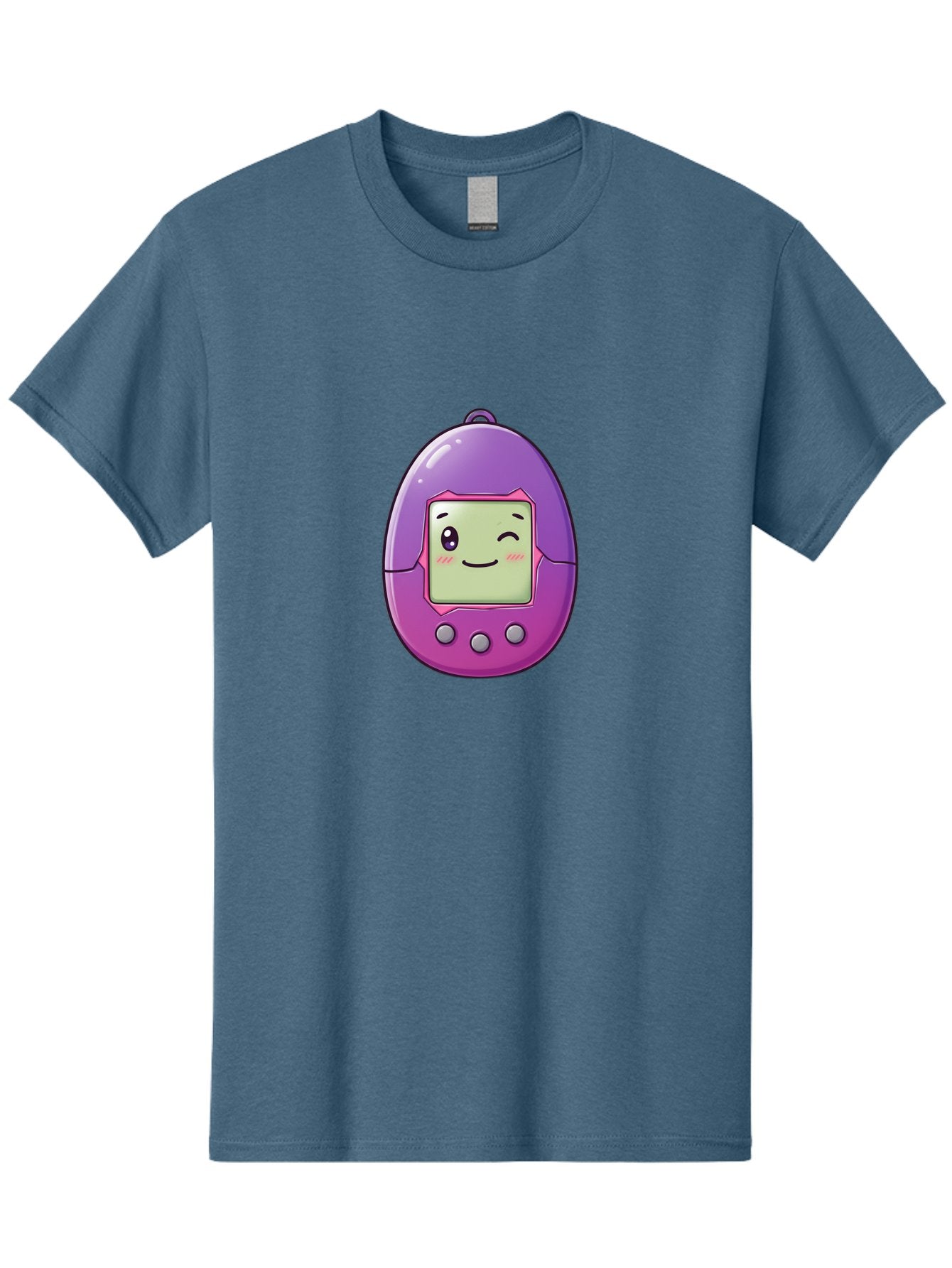 Tamagotchi-2 Men'S Graphic Tee, 100% Cotton, Comfortable Casual Summer Wear, Machine Washable, Digital Pet, Cartoon Character, Kawaii Culture, Retro Gaming, Nostalgic Toy, Egg-Shaped Device, Purple And Pink, Cute Design, 90S Nostalgia, Bab496 7