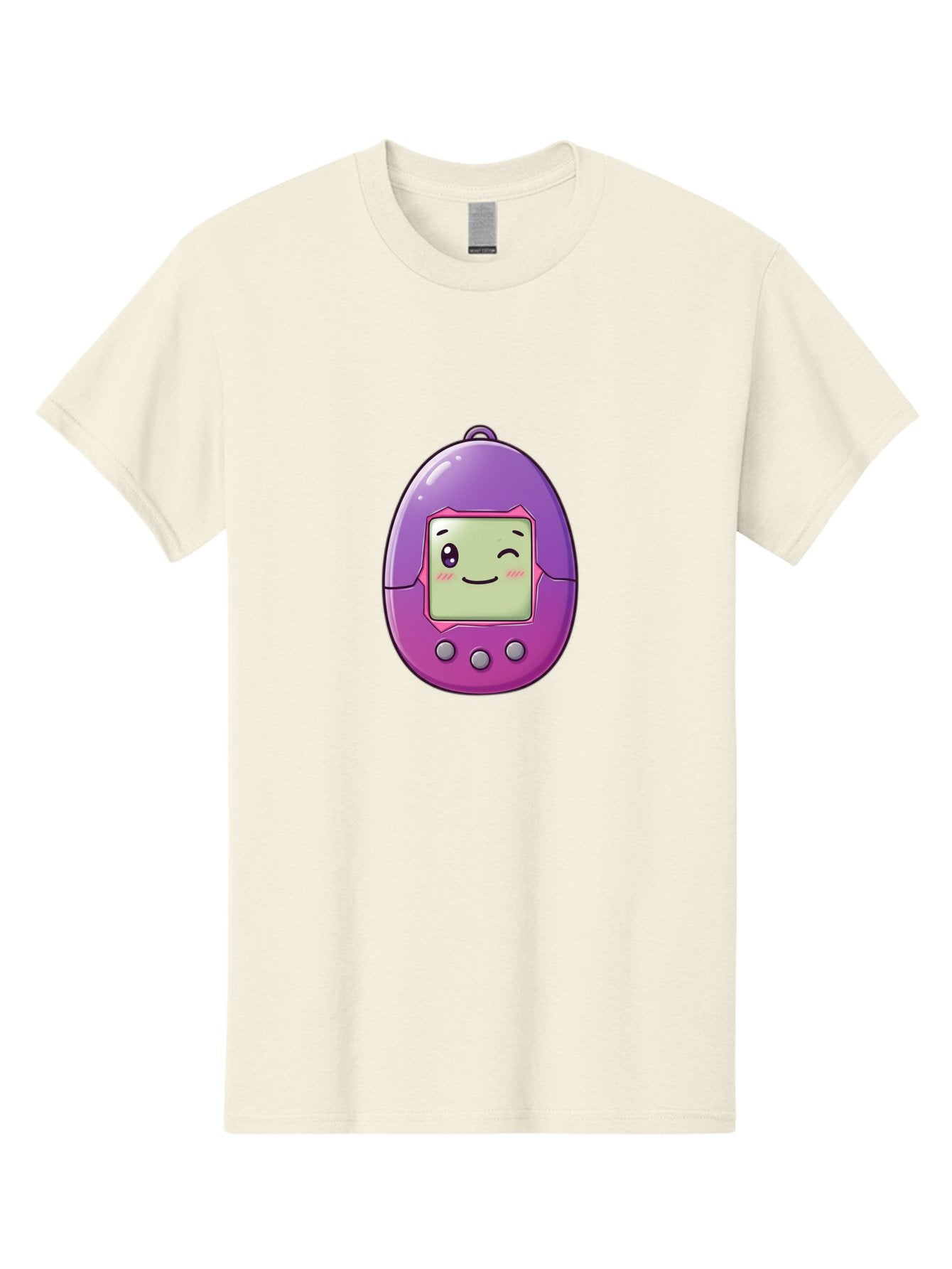 Tamagotchi-2 Men'S Graphic Tee, 100% Cotton, Comfortable Casual Summer Wear, Machine Washable, Digital Pet, Cartoon Character, Kawaii Culture, Retro Gaming, Nostalgic Toy, Egg-Shaped Device, Purple And Pink, Cute Design, 90S Nostalgia, Bab496 8