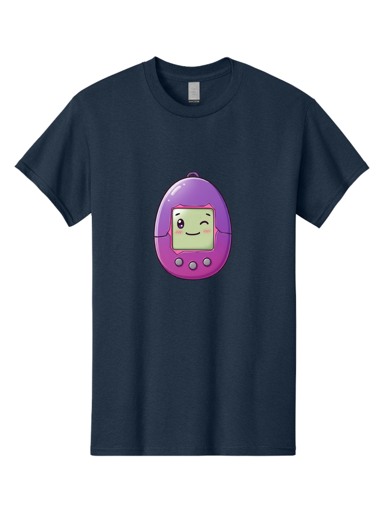 Tamagotchi-2 Men'S Graphic Tee, 100% Cotton, Comfortable Casual Summer Wear, Machine Washable, Digital Pet, Cartoon Character, Kawaii Culture, Retro Gaming, Nostalgic Toy, Egg-Shaped Device, Purple And Pink, Cute Design, 90S Nostalgia, Bab496 5