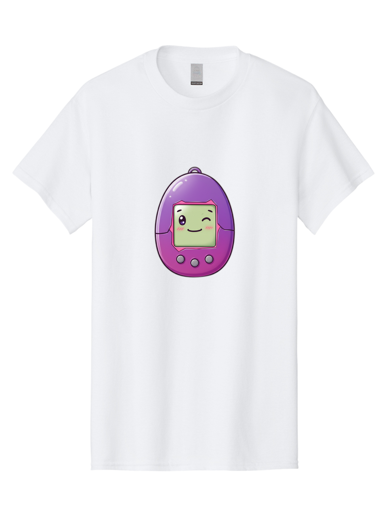 Tamagotchi-2 Men'S Graphic Tee, 100% Cotton, Comfortable Casual Summer Wear, Machine Washable, Digital Pet, Cartoon Character, Kawaii Culture, Retro Gaming, Nostalgic Toy, Egg-Shaped Device, Purple And Pink, Cute Design, 90S Nostalgia, Bab496 27