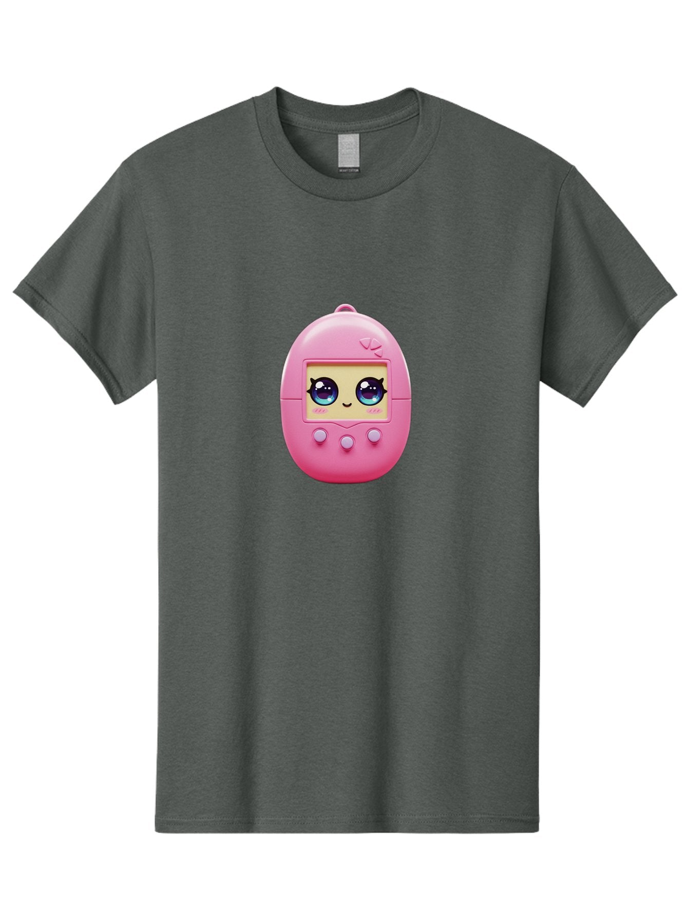 Tamagotchi-6 Men'S Graphic Tee, 100% Cotton, Comfortable Casual Summer Wear, Machine Washable, Pink Digital Pet, Cartoon Eyes, Kawaii Character, Nostalgia, Retro Gaming, Digital Creature Bab500 5
