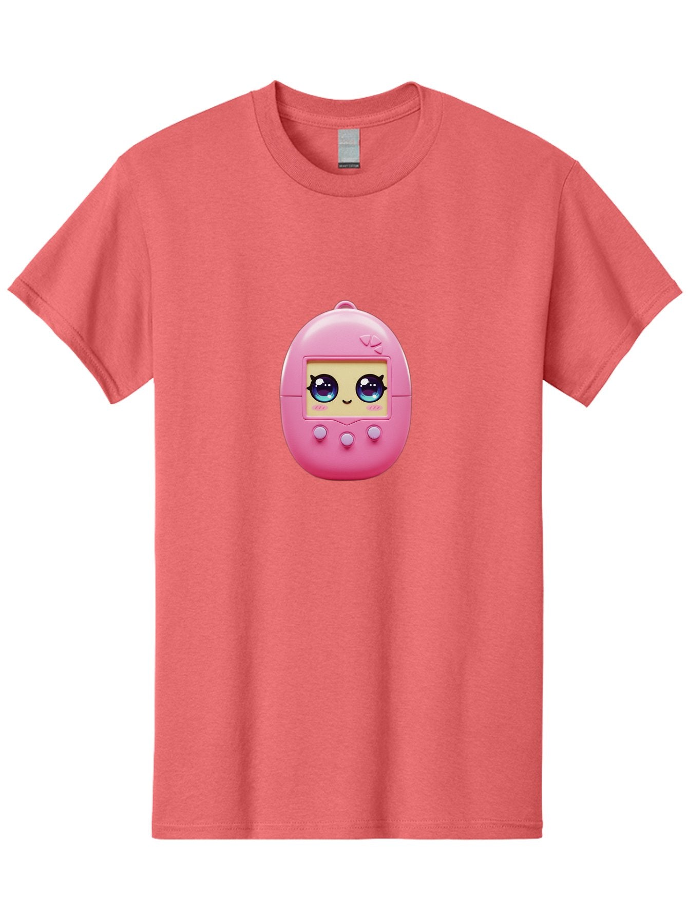 Tamagotchi-6 Men'S Graphic Tee, 100% Cotton, Comfortable Casual Summer Wear, Machine Washable, Pink Digital Pet, Cartoon Eyes, Kawaii Character, Nostalgia, Retro Gaming, Digital Creature Bab500 8