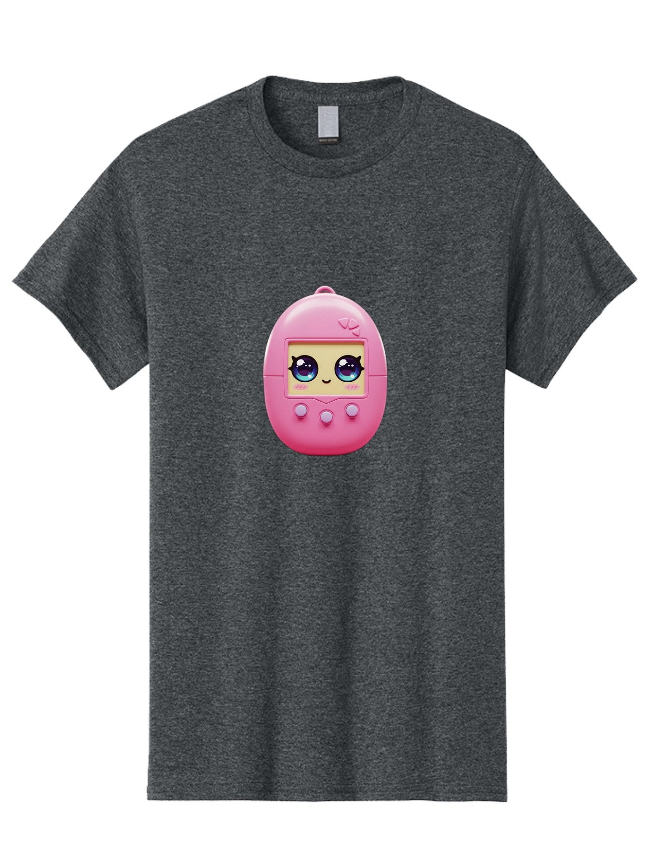 Tamagotchi-6 Men'S Graphic Tee, 100% Cotton, Comfortable Casual Summer Wear, Machine Washable, Pink Digital Pet, Cartoon Eyes, Kawaii Character, Nostalgia, Retro Gaming, Digital Creature Bab500 4