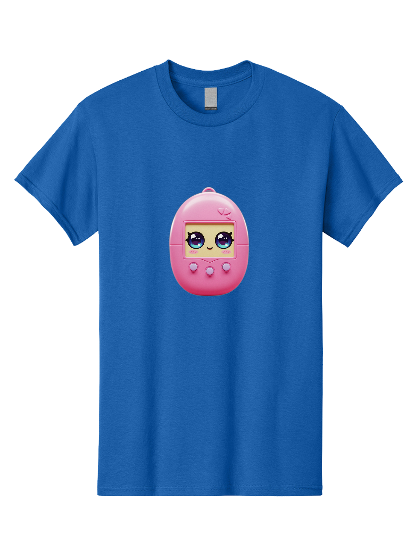 Tamagotchi-6 Men'S Graphic Tee, 100% Cotton, Comfortable Casual Summer Wear, Machine Washable, Pink Digital Pet, Cartoon Eyes, Kawaii Character, Nostalgia, Retro Gaming, Digital Creature Bab500 5