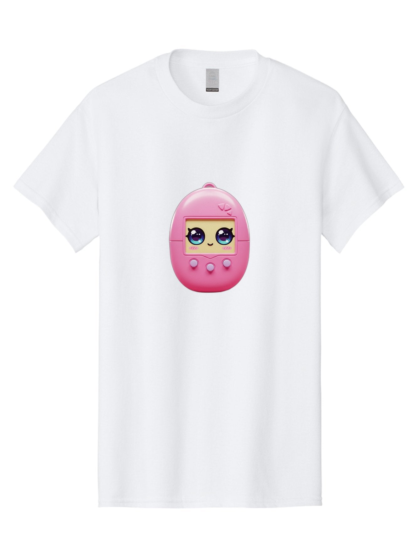 Tamagotchi-6 Men'S Graphic Tee, 100% Cotton, Comfortable Casual Summer Wear, Machine Washable, Pink Digital Pet, Cartoon Eyes, Kawaii Character, Nostalgia, Retro Gaming, Digital Creature Bab500 7