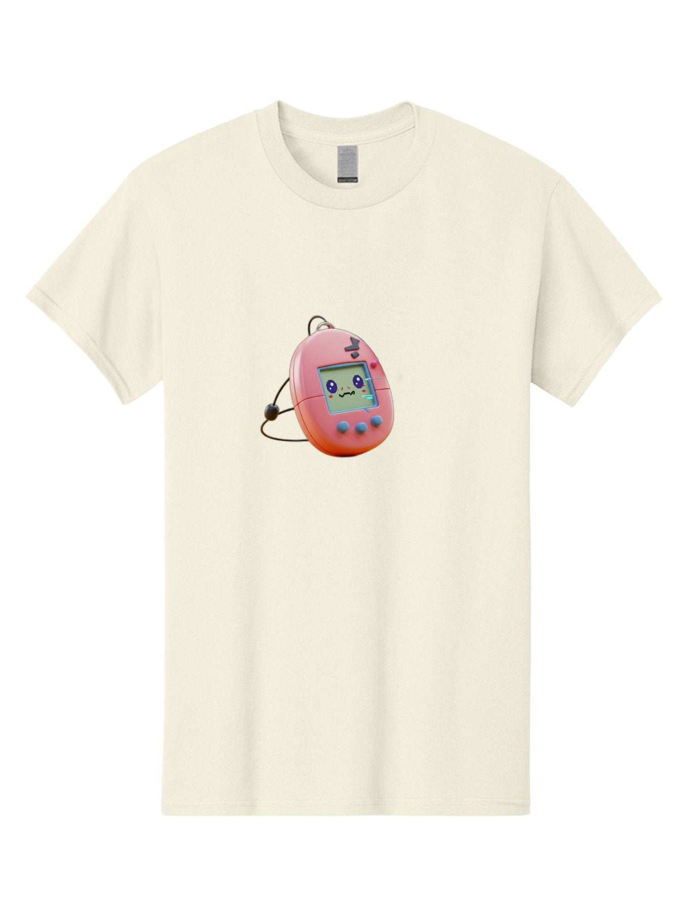 Tamagotchi-7 Men'S Graphic Tee, 100% Cotton, Comfortable Casual Summer Wear, Machine Washable, Retro Toy, Digital Pet, Pink Color, Cartoon Character, 90S Nostalgia, Handheld Game, Childrens Entertainment, Nostalgic Feelings, Fun Device Bab501