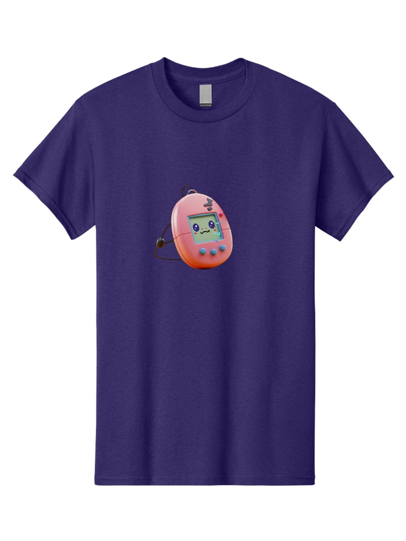 Tamagotchi-7 Men'S Graphic Tee, 100% Cotton, Comfortable Casual Summer Wear, Machine Washable, Retro Toy, Digital Pet, Pink Color, Cartoon Character, 90S Nostalgia, Handheld Game, Childrens Entertainment, Nostalgic Feelings, Fun Device Bab501