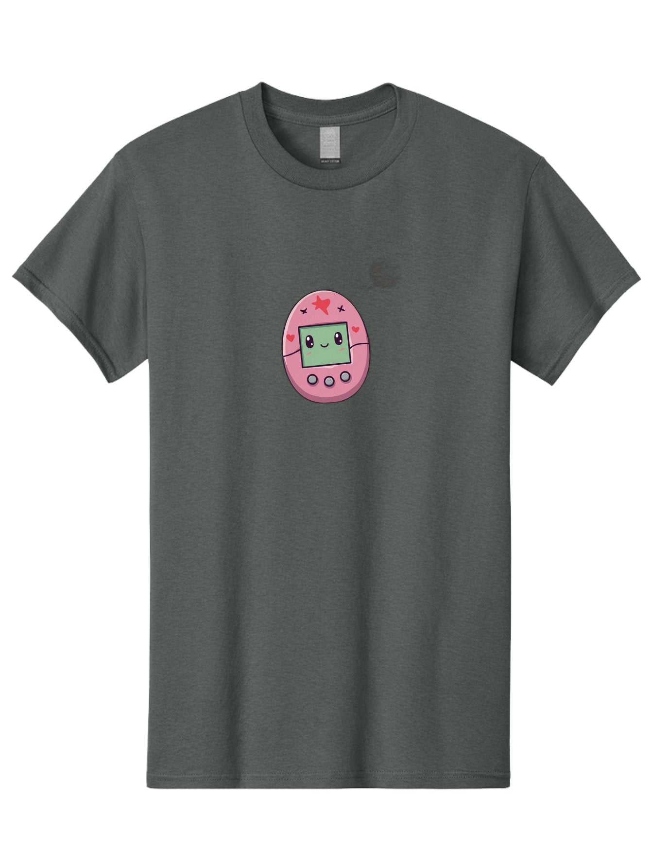 Tamagotchi-8 Men'S Graphic Tee, 100% Cotton, Comfortable Casual Summer Wear, Machine Washable, Pink Digital Pet, Cartoon Character, Cute Design, Heart And Star Decorations, Smiling Face, Digital Display, Interactive Buttons, Virtual Pet, Bab502 14