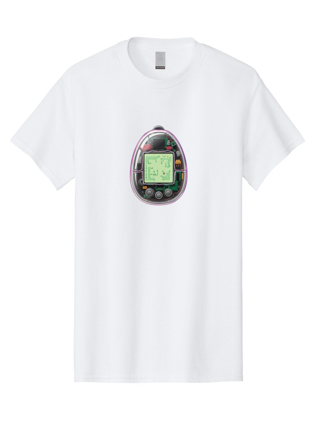Tamagotchi-9 Men'S Graphic Tee, 100% Cotton, Comfortable Casual Summer Wear, Machine Washable, Retro Digital Pet, Tamagotchi Toy, Nostalgic Gadget, Handheld Game, Digital Creature, Circuitry, Buttons, Electronic Device, Retro Gaming, Bab503 4