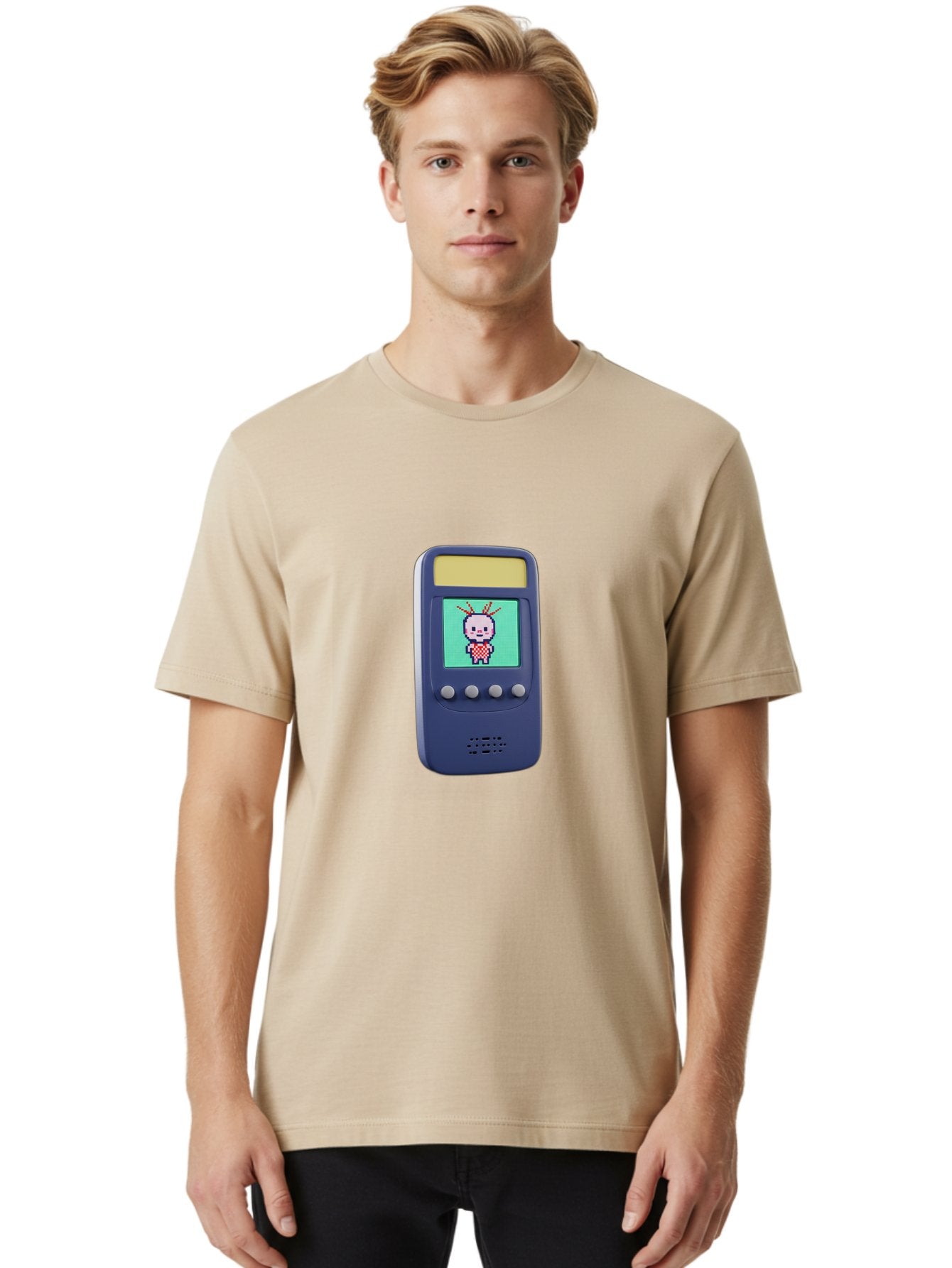 Tamagotchi Men'S Graphic Tee, 100% Cotton, Comfortable Casual Summer Wear, Machine Washable, Retro Digital Pet, Pixel Art, Vintage Toy, Nostalgic Technology, Handheld Game, Digital Creature, 90S Nostalgia Bab505 27