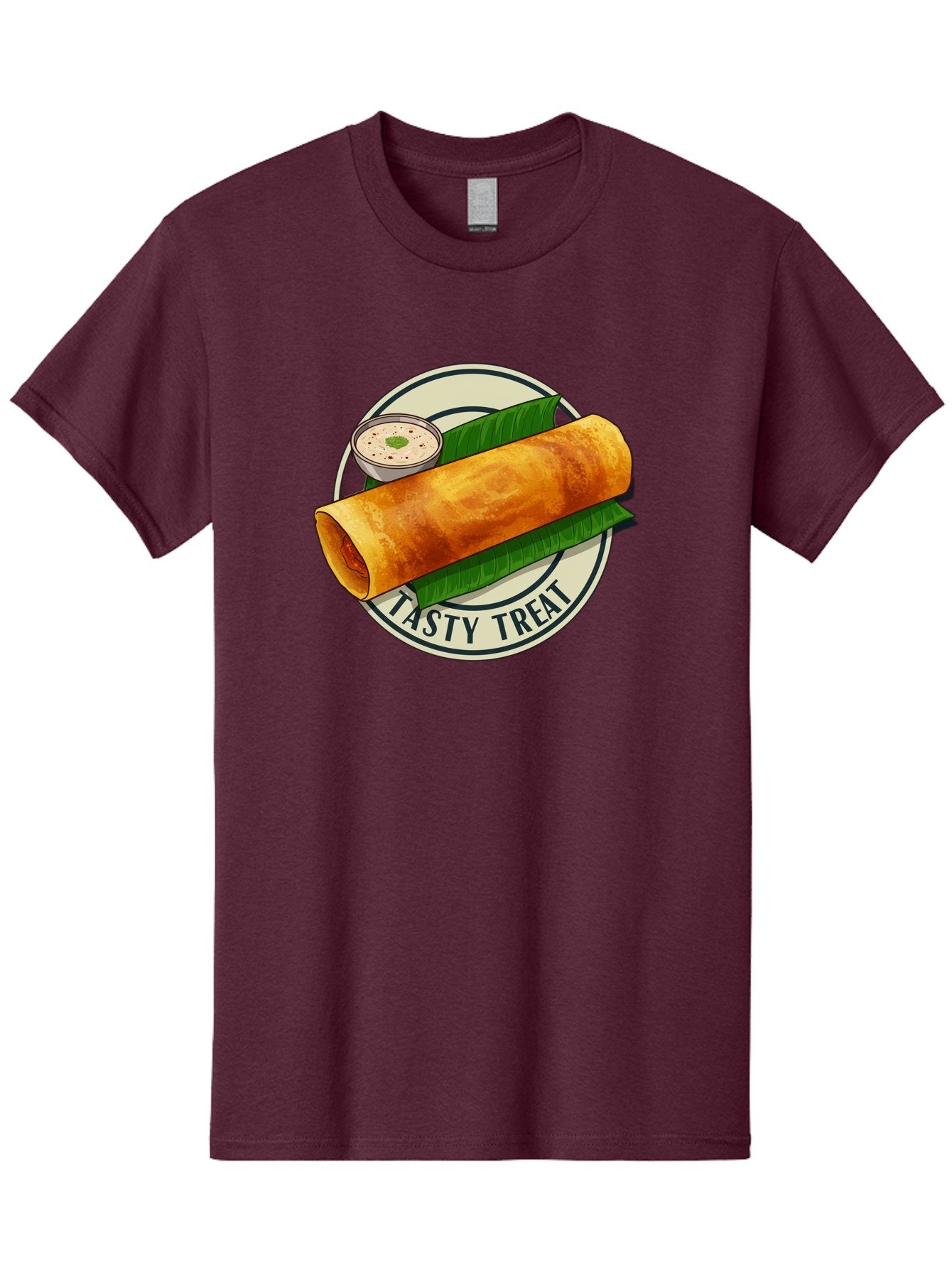 Tasty-Treat-1 Men'S Graphic Tee, 100% Cotton, Comfortable Casual Summer Wear, Machine Washable, South Indian Cuisine, Dosa, Crepe, Chutney, Traditional Indian Food, Tasty Dosa, Indian Crepe, Fermented Rice And Lentil Batter, Crispy Dosa, Bab508 15