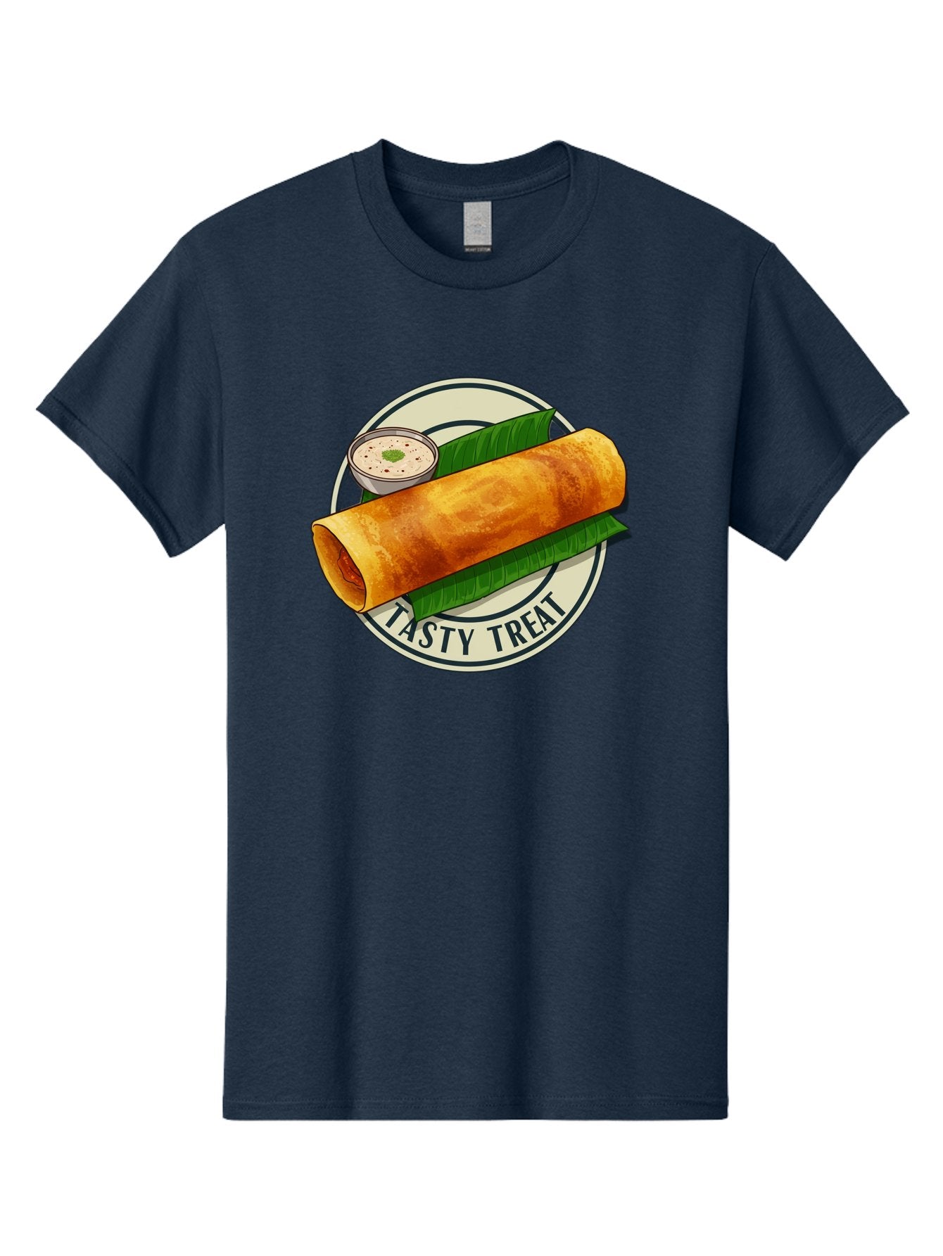 Tasty-Treat-1 Men'S Graphic Tee, 100% Cotton, Comfortable Casual Summer Wear, Machine Washable, South Indian Cuisine, Dosa, Crepe, Chutney, Traditional Indian Food, Tasty Dosa, Indian Crepe, Fermented Rice And Lentil Batter, Crispy Dosa, Bab508 14