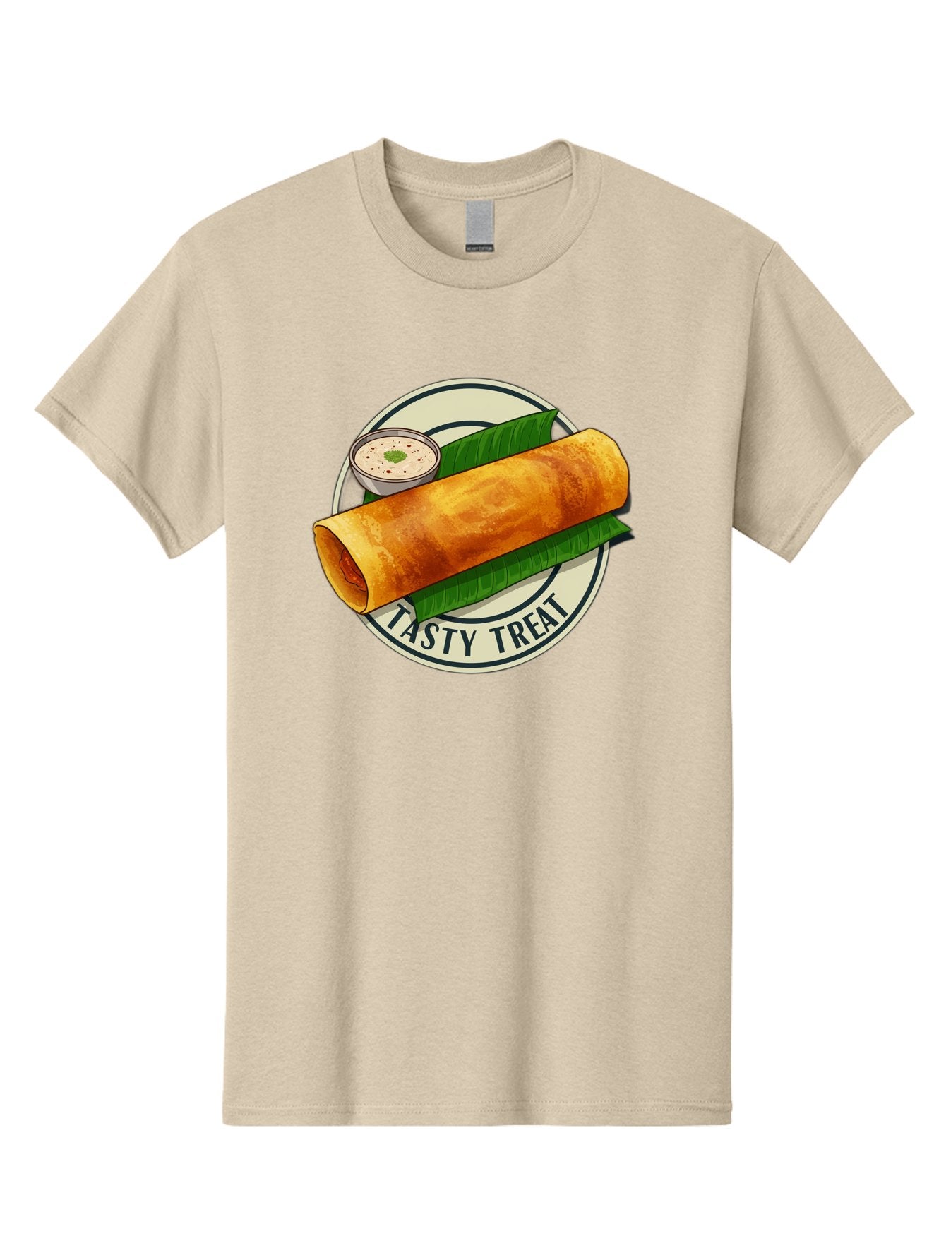 Tasty-Treat-1 Men'S Graphic Tee, 100% Cotton, Comfortable Casual Summer Wear, Machine Washable, South Indian Cuisine, Dosa, Crepe, Chutney, Traditional Indian Food, Tasty Dosa, Indian Crepe, Fermented Rice And Lentil Batter, Crispy Dosa, Bab508 10