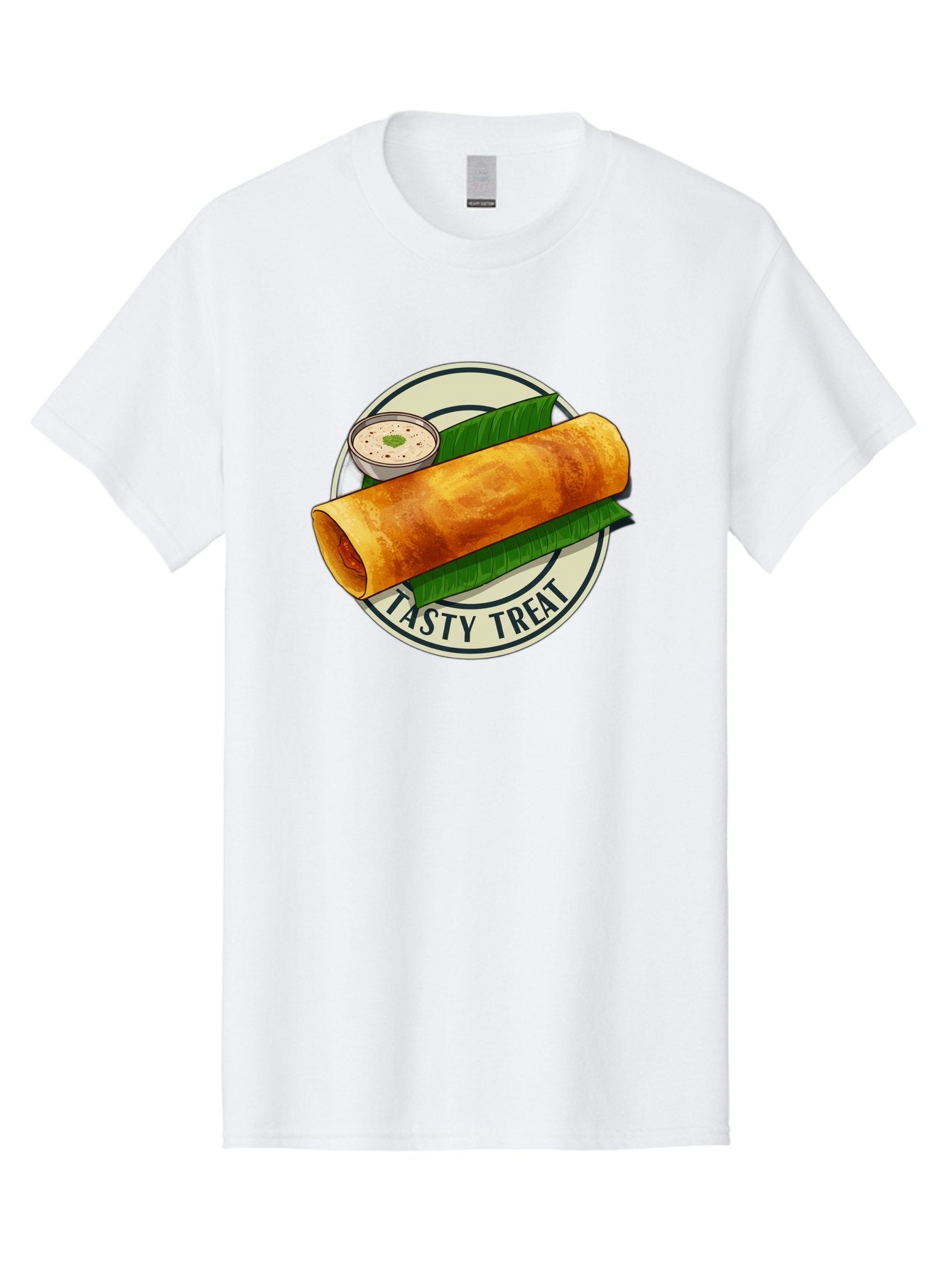 Tasty-Treat-1 Men'S Graphic Tee, 100% Cotton, Comfortable Casual Summer Wear, Machine Washable, South Indian Cuisine, Dosa, Crepe, Chutney, Traditional Indian Food, Tasty Dosa, Indian Crepe, Fermented Rice And Lentil Batter, Crispy Dosa, Bab508 11