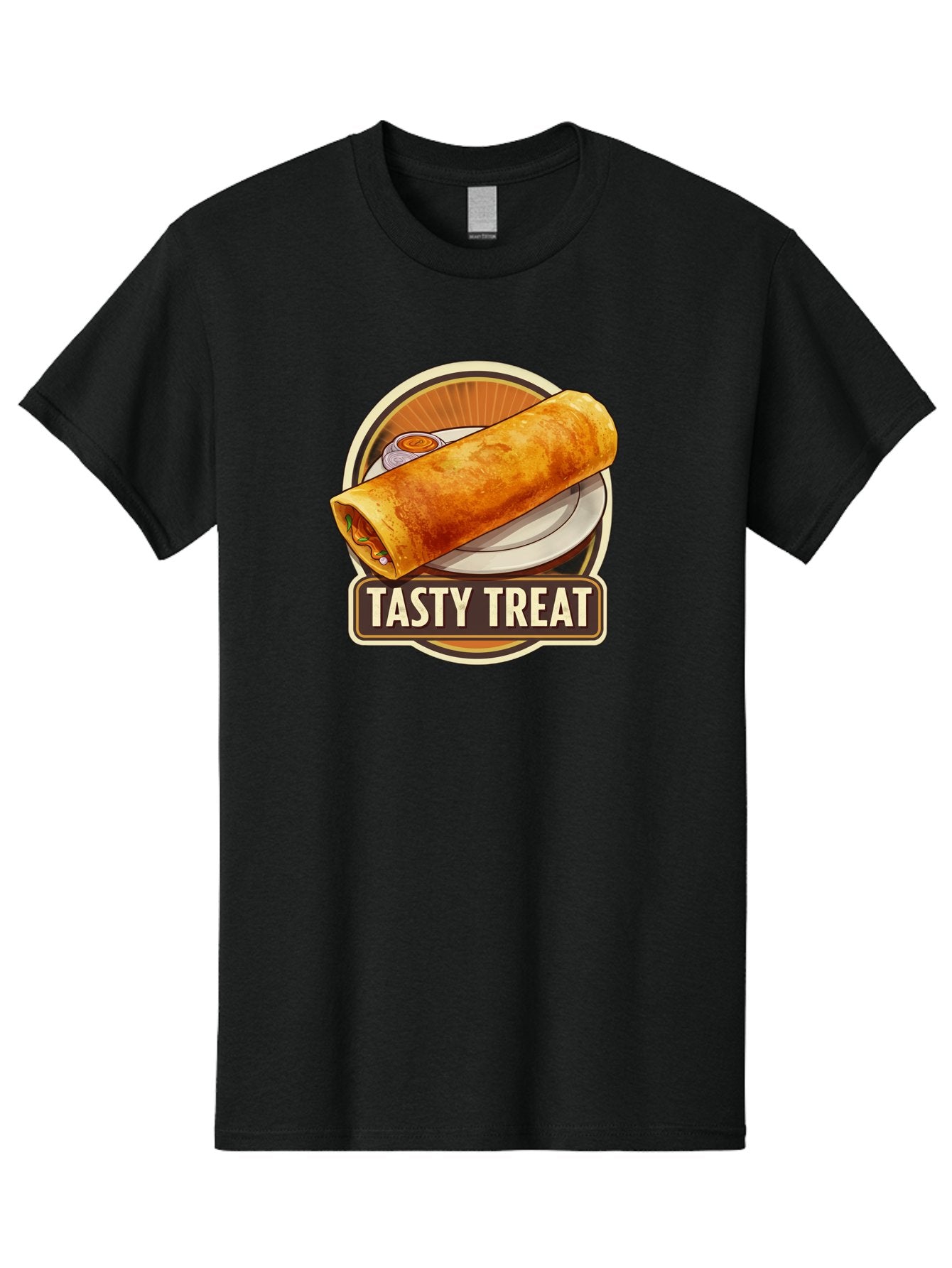 Tasty-Treat-10 Men'S Graphic Tee, 100% Cotton, Comfortable Casual Summer Wear, Machine Washable, Crispy Dosa, Savory Crepe, Indian Cuisine, Street Food, Tasty Treat, Foodie Delight, Authentic Flavors, Cultural Heritage Bab509 9