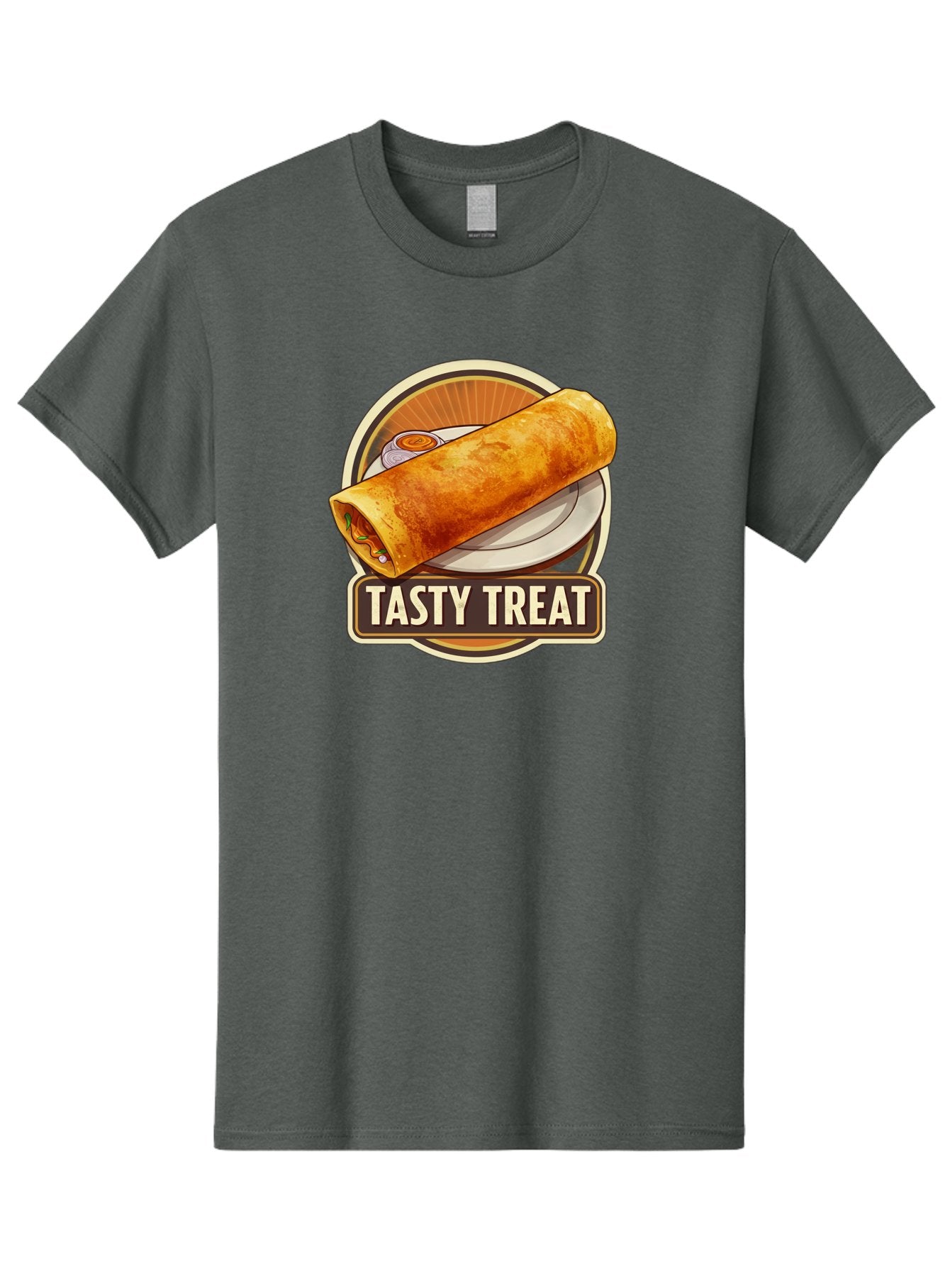 Tasty-Treat-10 Men'S Graphic Tee, 100% Cotton, Comfortable Casual Summer Wear, Machine Washable, Crispy Dosa, Savory Crepe, Indian Cuisine, Street Food, Tasty Treat, Foodie Delight, Authentic Flavors, Cultural Heritage Bab509 4