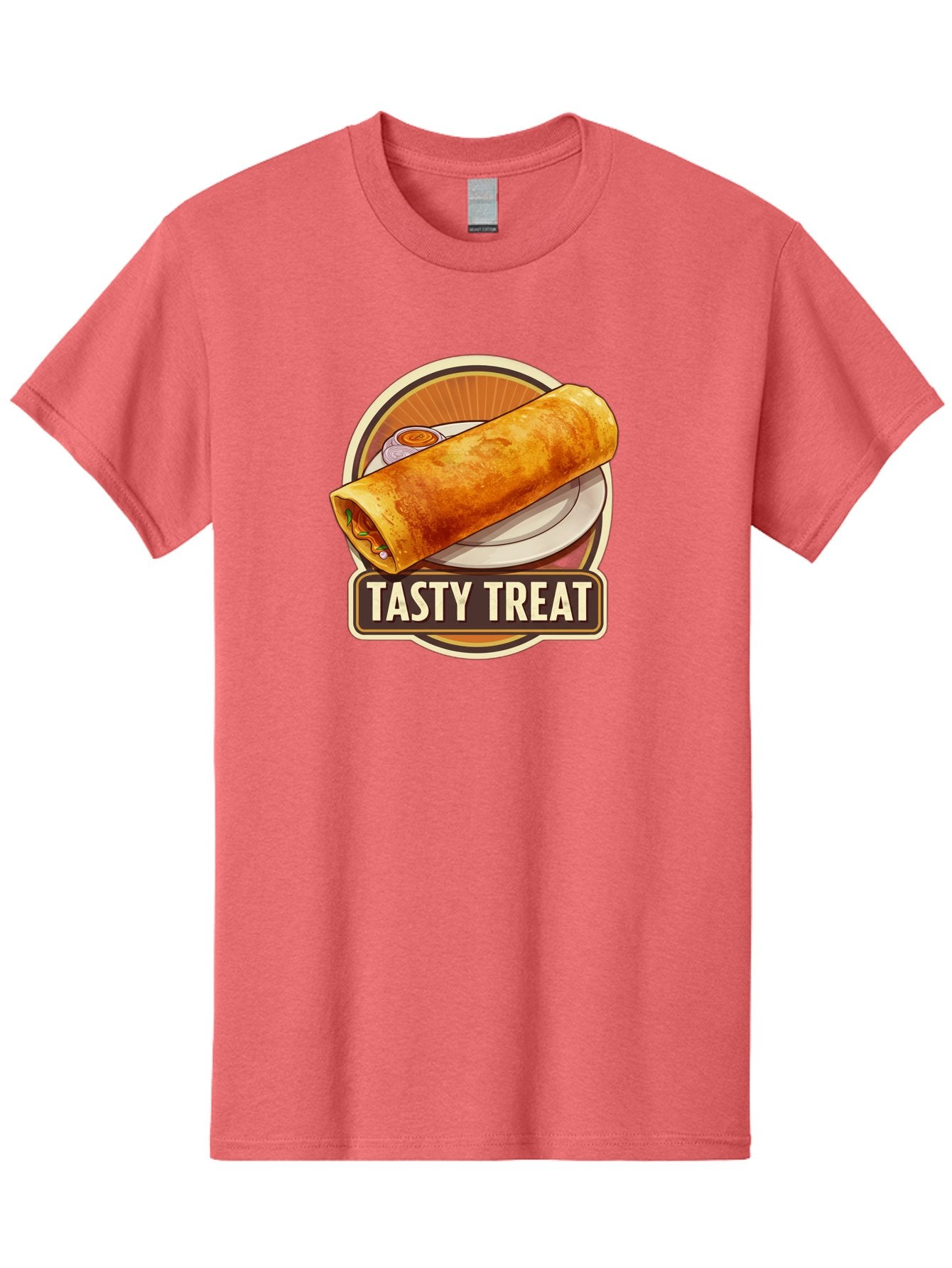 Tasty-Treat-10 Men'S Graphic Tee, 100% Cotton, Comfortable Casual Summer Wear, Machine Washable, Crispy Dosa, Savory Crepe, Indian Cuisine, Street Food, Tasty Treat, Foodie Delight, Authentic Flavors, Cultural Heritage Bab509 15
