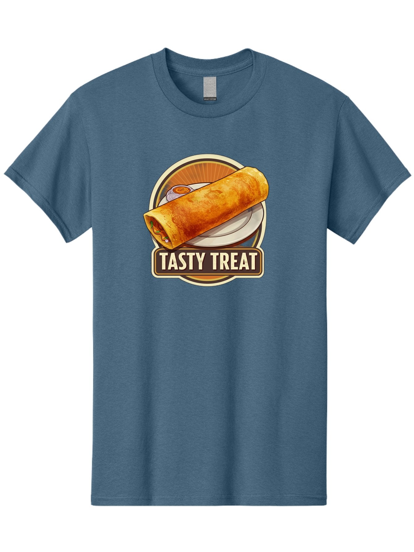 Tasty-Treat-10 Men'S Graphic Tee, 100% Cotton, Comfortable Casual Summer Wear, Machine Washable, Crispy Dosa, Savory Crepe, Indian Cuisine, Street Food, Tasty Treat, Foodie Delight, Authentic Flavors, Cultural Heritage Bab509 14