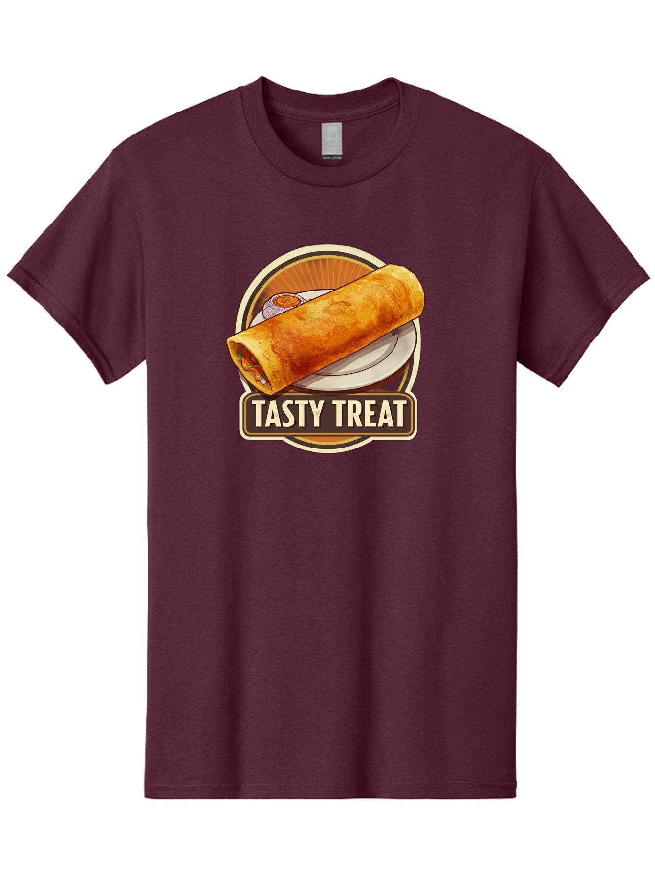 Tasty-Treat-10 Men'S Graphic Tee, 100% Cotton, Comfortable Casual Summer Wear, Machine Washable, Crispy Dosa, Savory Crepe, Indian Cuisine, Street Food, Tasty Treat, Foodie Delight, Authentic Flavors, Cultural Heritage Bab509 6