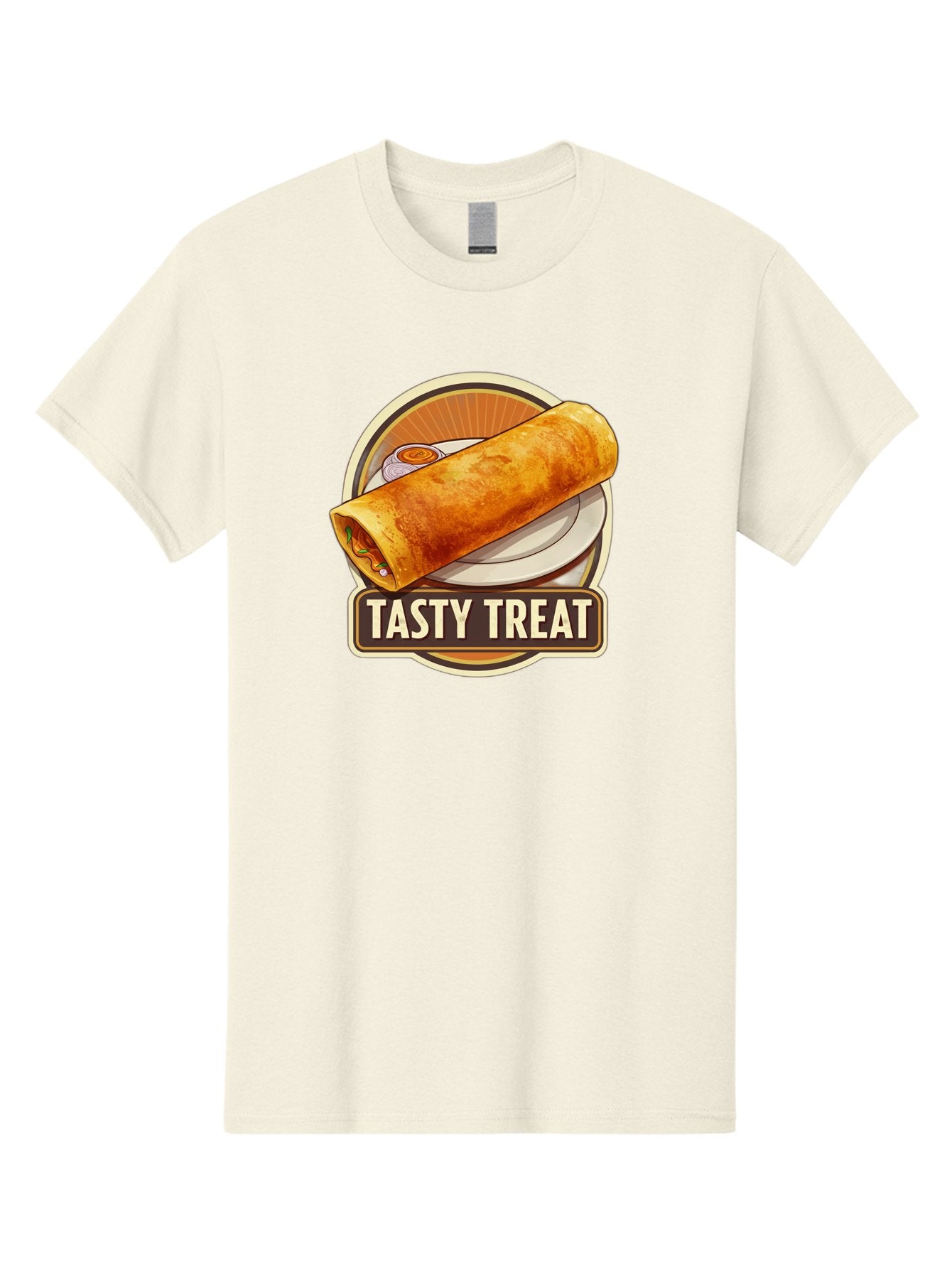Tasty-Treat-10 Men'S Graphic Tee, 100% Cotton, Comfortable Casual Summer Wear, Machine Washable, Crispy Dosa, Savory Crepe, Indian Cuisine, Street Food, Tasty Treat, Foodie Delight, Authentic Flavors, Cultural Heritage Bab509 12