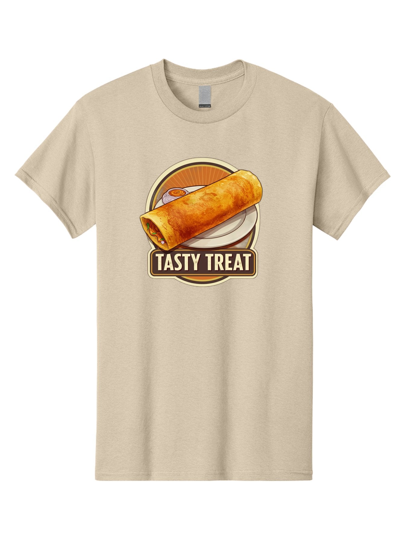 Tasty-Treat-10 Men'S Graphic Tee, 100% Cotton, Comfortable Casual Summer Wear, Machine Washable, Crispy Dosa, Savory Crepe, Indian Cuisine, Street Food, Tasty Treat, Foodie Delight, Authentic Flavors, Cultural Heritage Bab509 10