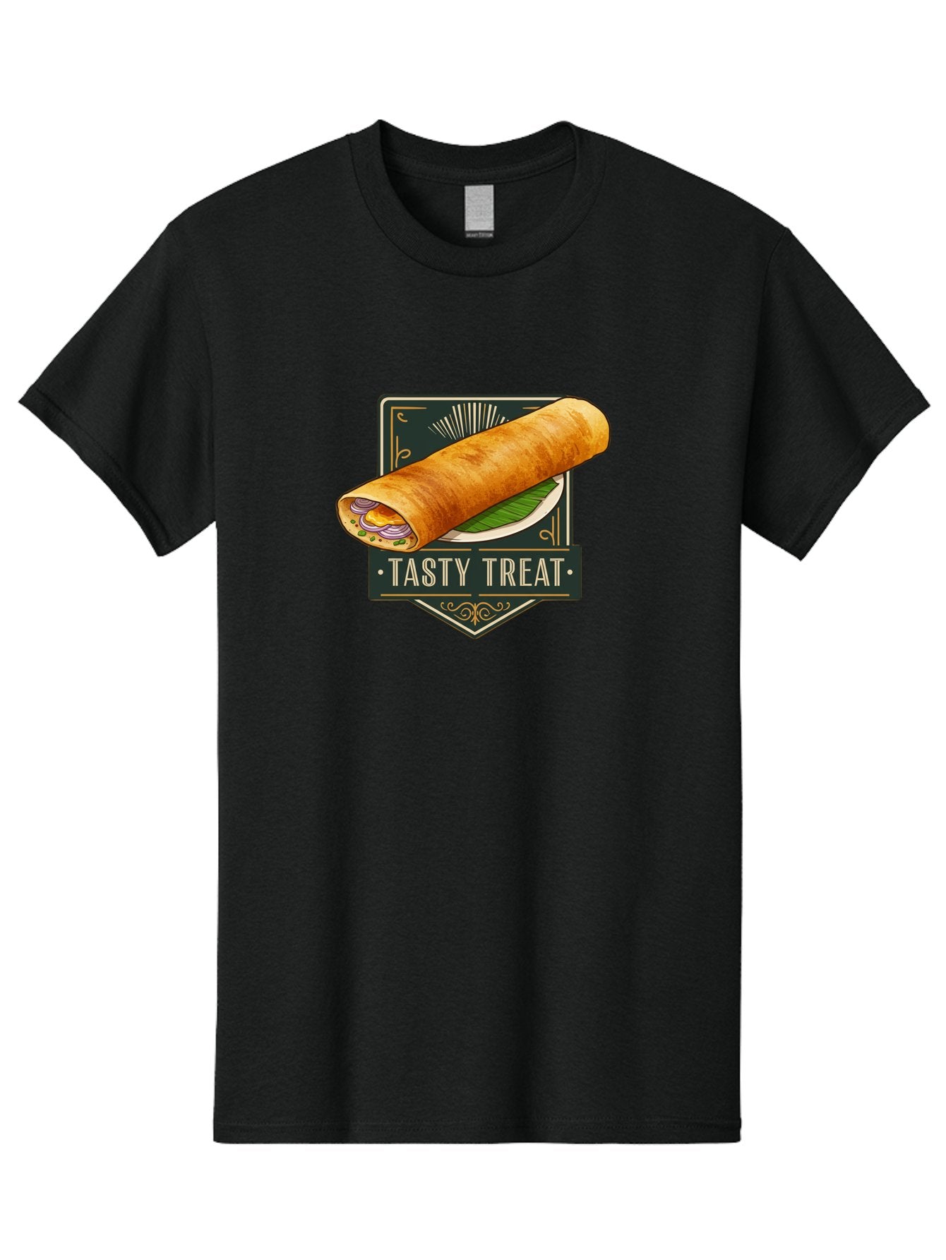 Tasty-Treat-2 Men'S Graphic Tee, 100% Cotton, Comfortable Casual Summer Wear, Machine Washable, Rolled Crepe With Filling, Tasty Treat, Crepe, Crepe Dish, Savory Crepe, Egg, Onion, Culinary Delights, Gourmet Food, Foodie, Crepe Cuisine Bab511 14